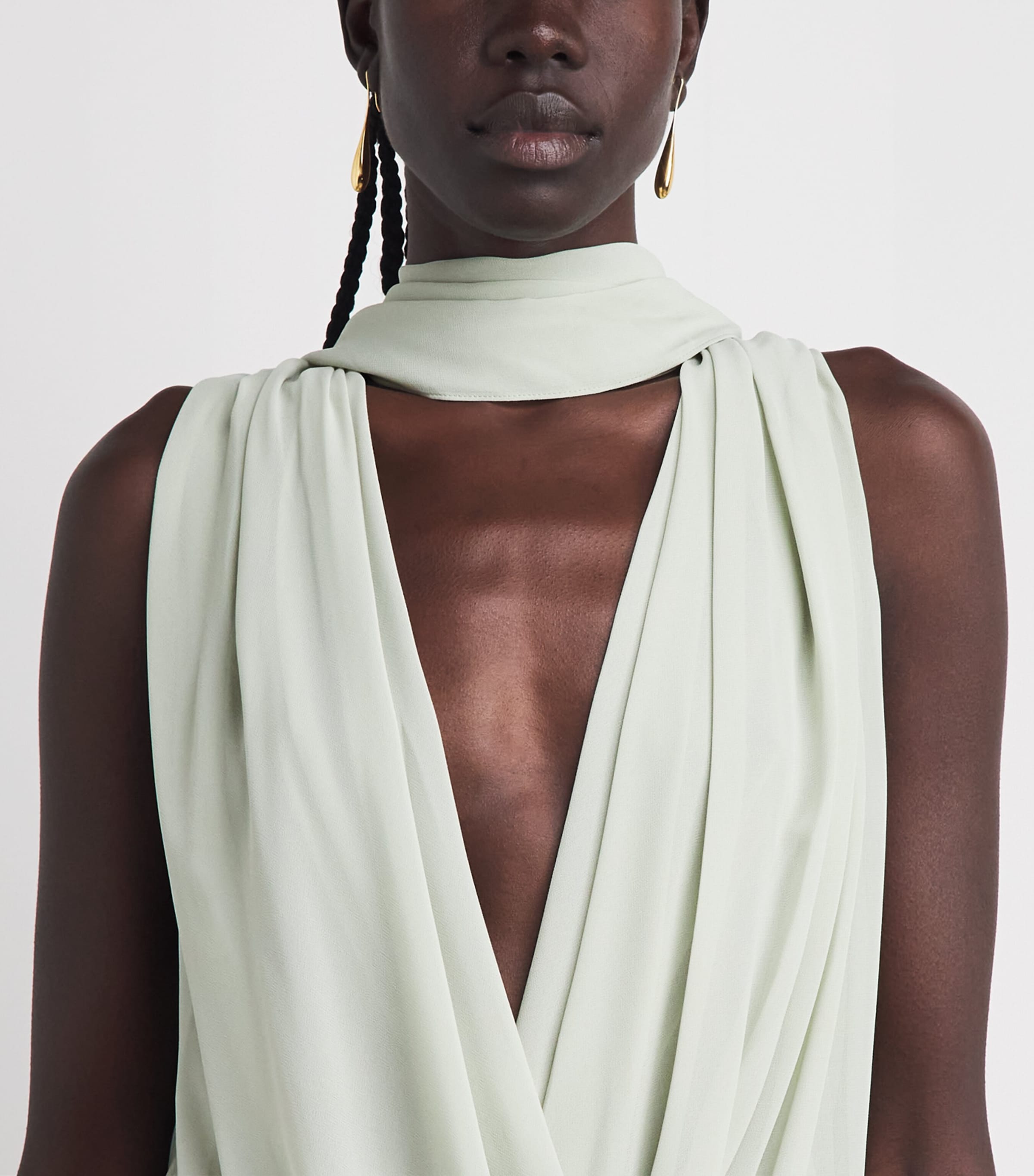 De La Vali Womens Chiffon Azul Maxi Dress Ice Green Image 3