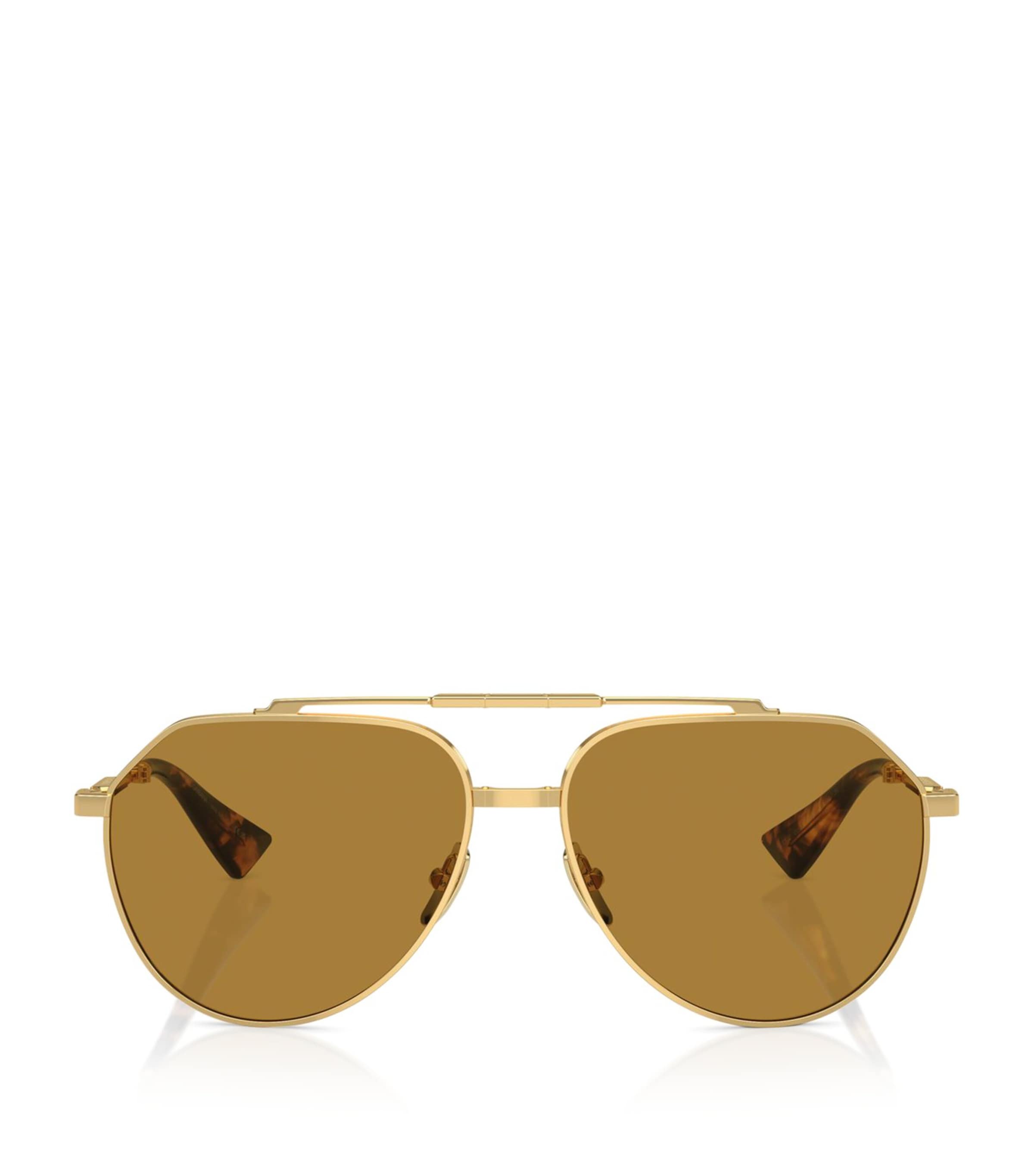 Dolce & Gabbana Stefano Aviator-frame Sunglasses In Gold