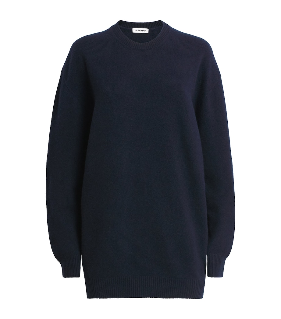 Jil Sander Womens Wool-Cashmere Sweater Ink Image 1