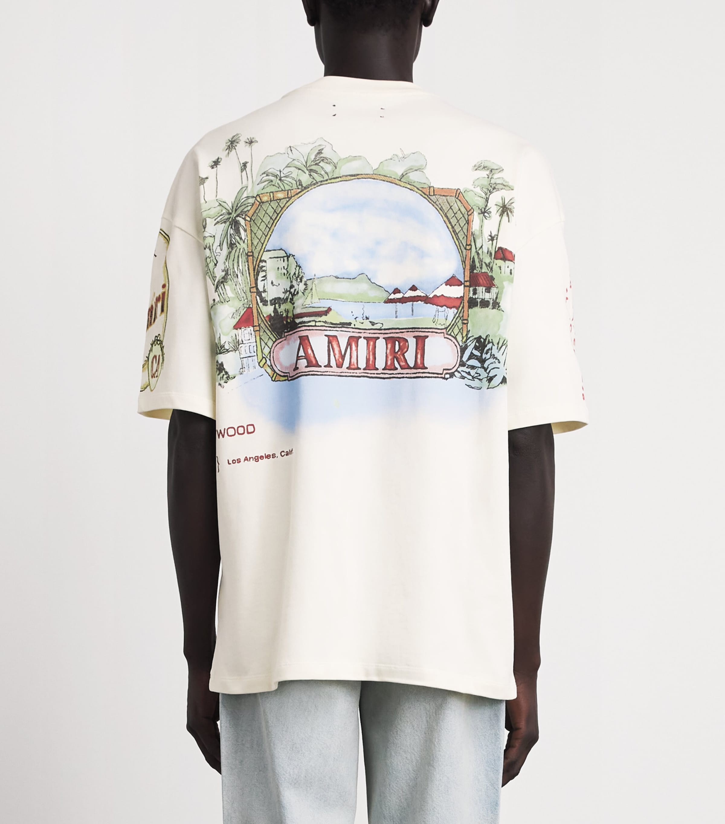 AMIRI Mens Cotton Vista Skate T-Shirt Ivory Image 5