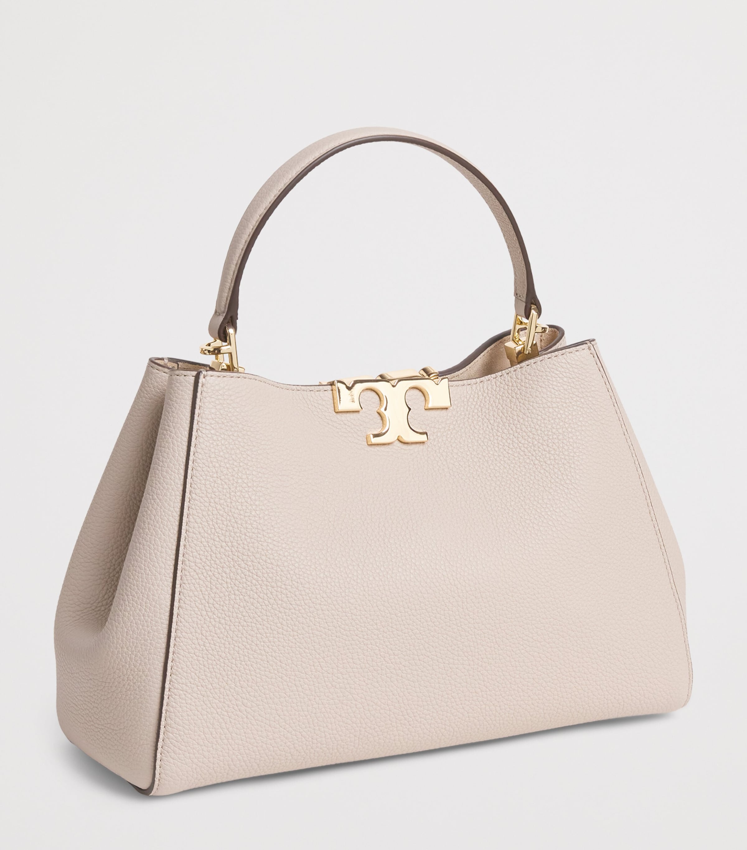 Medium Leather Eleanor Top-Handle Bag LIGHT STONE Image 3