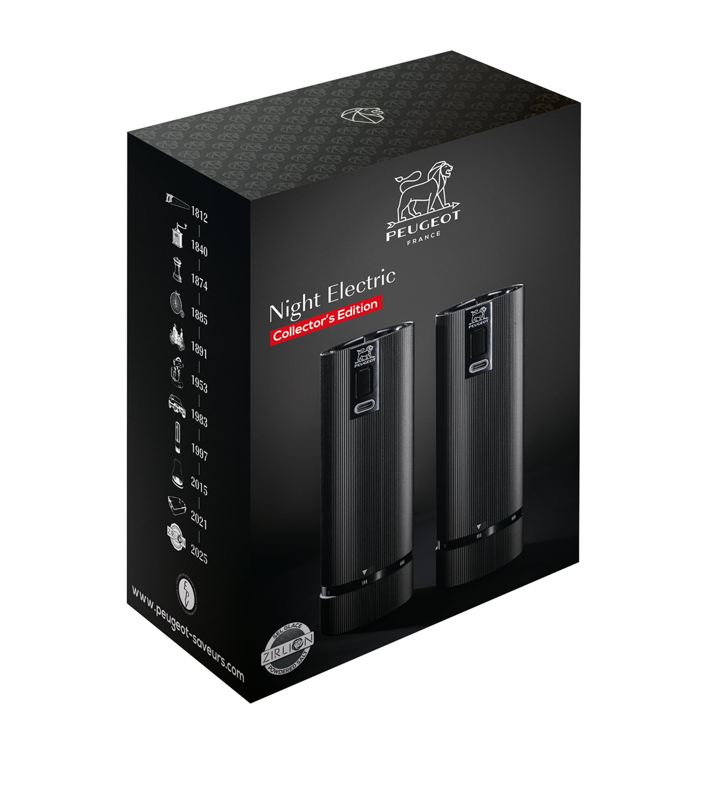 Peugeot Night Electric Salt and Pepper Mill Set Black Image 1