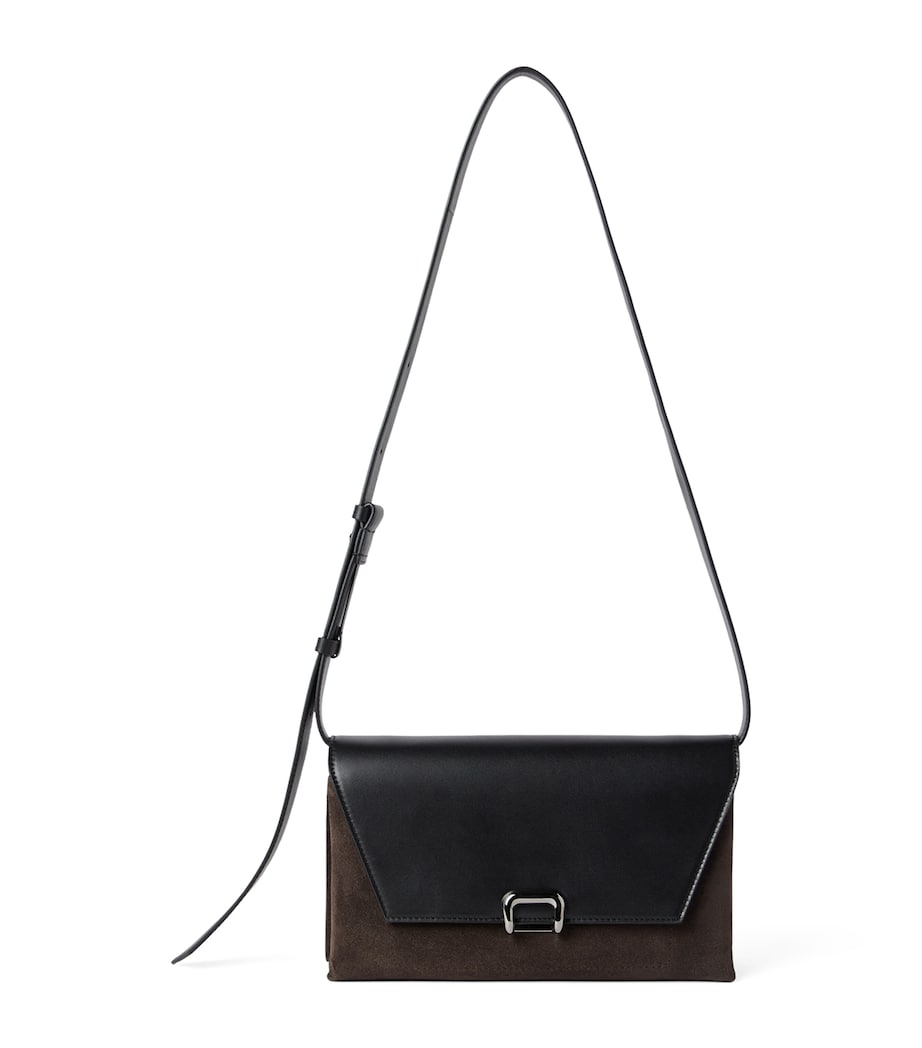 Suede and Leather Sartorial Cross-Body Bag C7284 Image 1