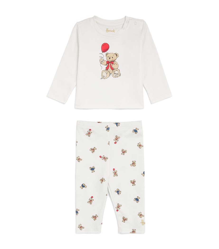 Harrods Henry Bear Top and Trousers Set Ivory Image 1