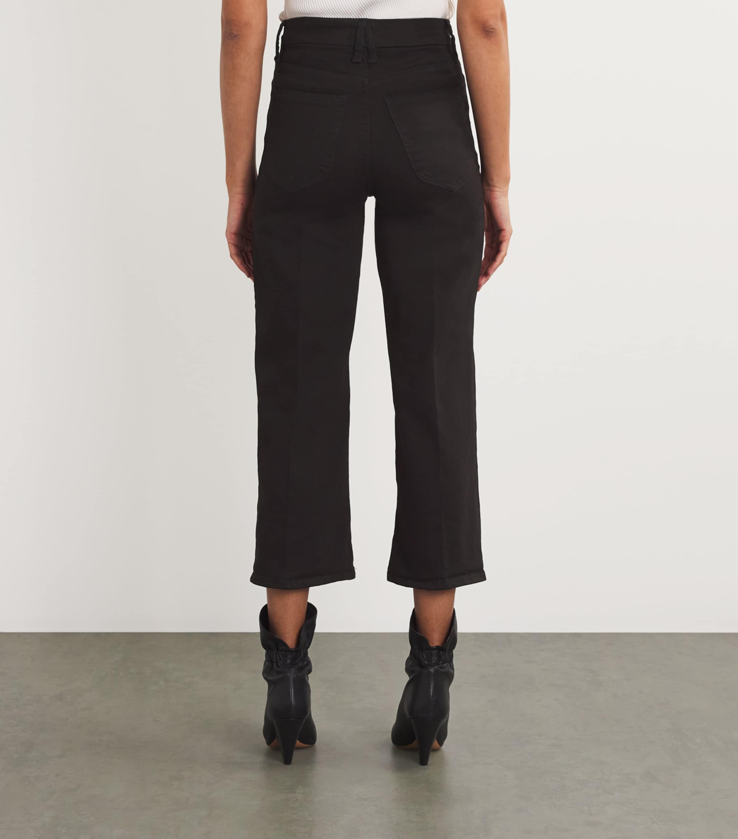 Good American Womens Good Waist Cropped Palazzo Jeans Image 4