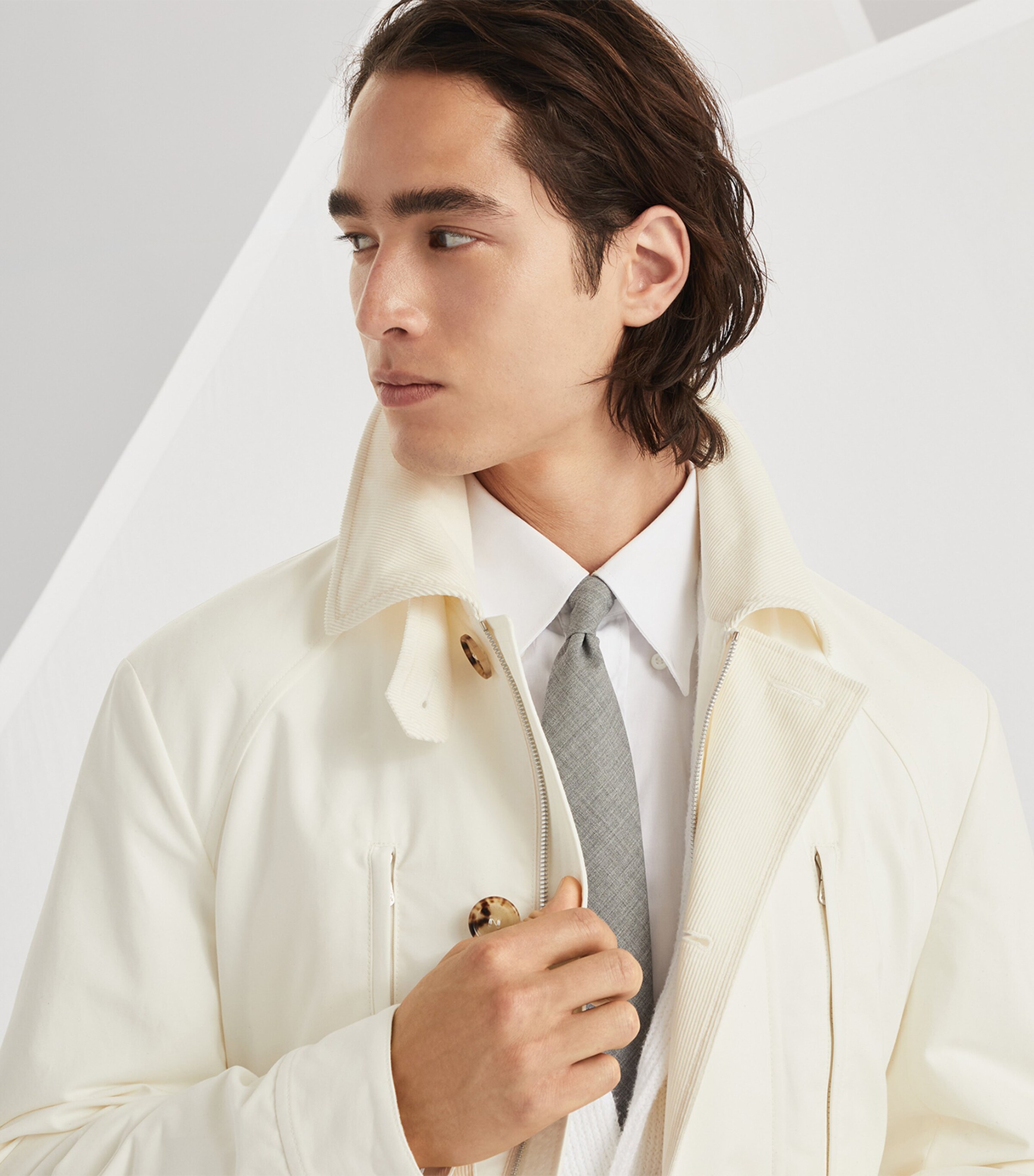 BRUNELLO CUCINELLI ホワイト テーラードジャケット Brunello Cucinelli - Off-White Nylon Sport Coat