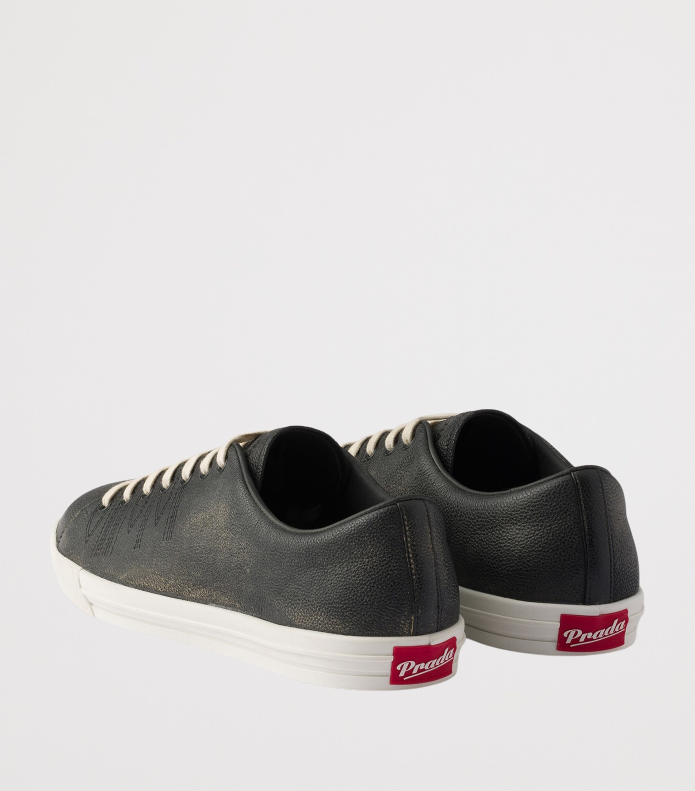 Prada Leather Aged Low-Top Sneakers Image 5