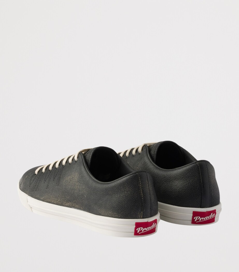 Prada Leather Aged Low-Top Sneakers Image 5