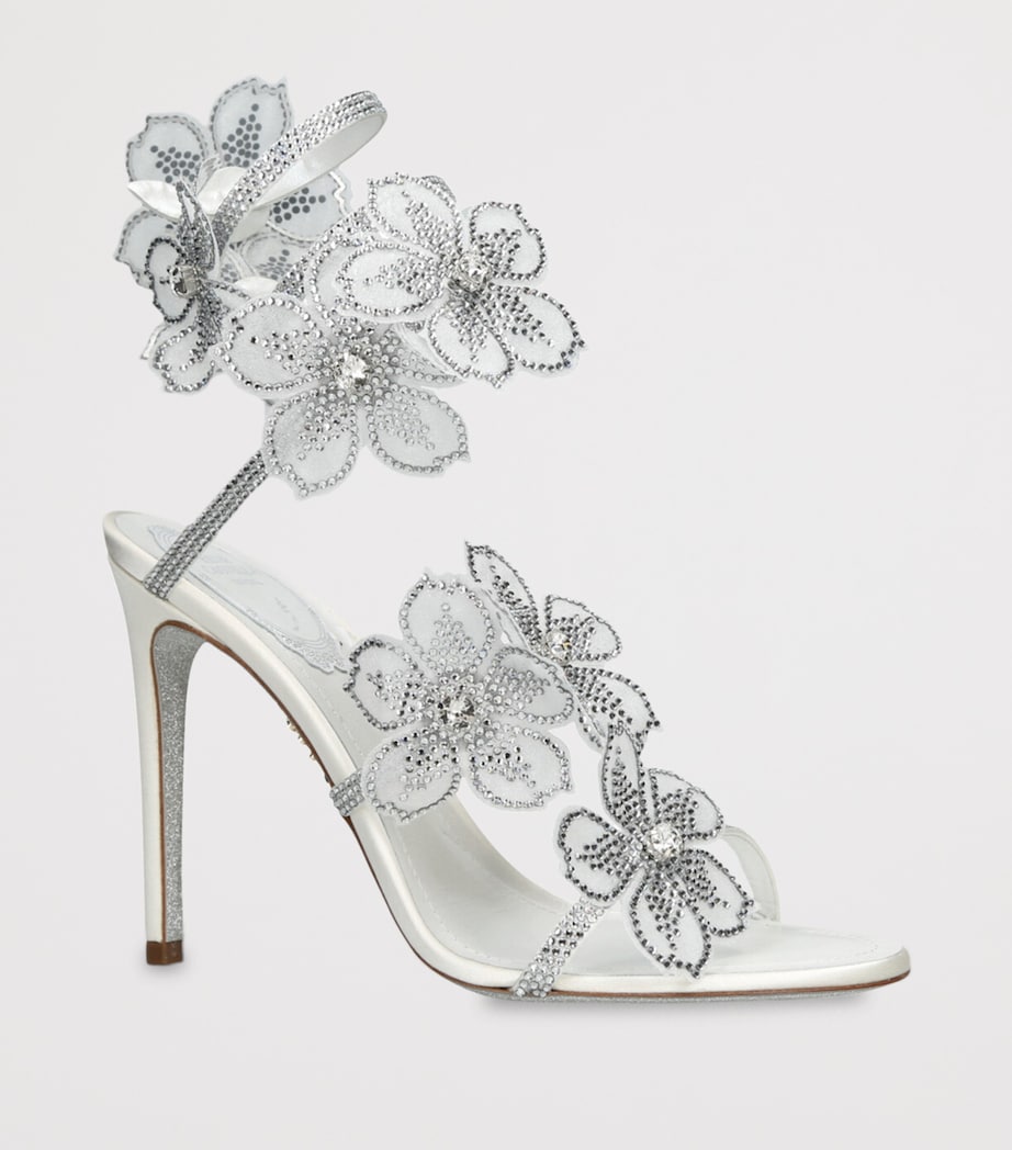 Satin Floral Cleo Sandals 105 WHITE Image 3