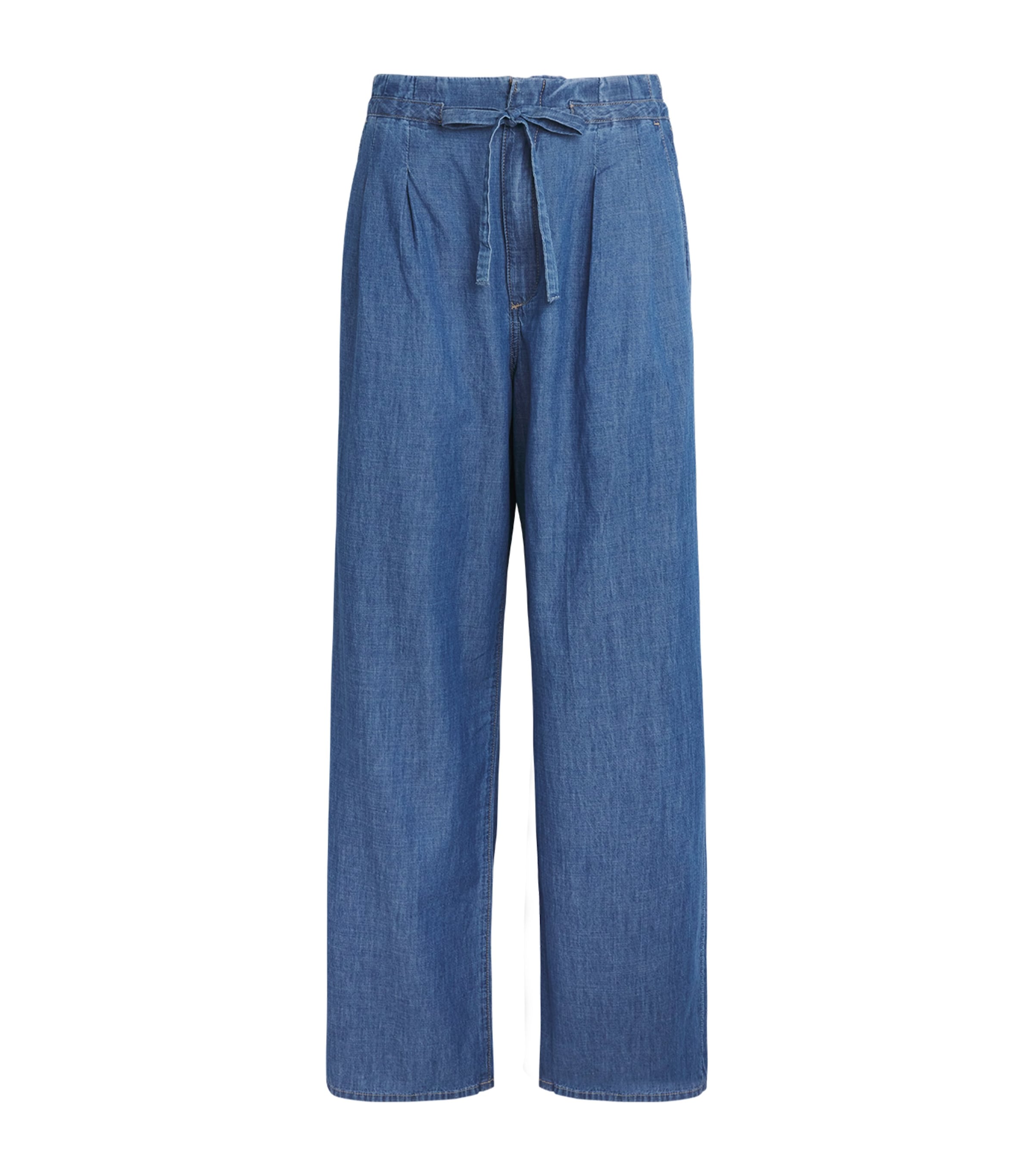 PAIGE Womens Drawstring Ingrid Wide-Leg Jeans Azusa Image 1
