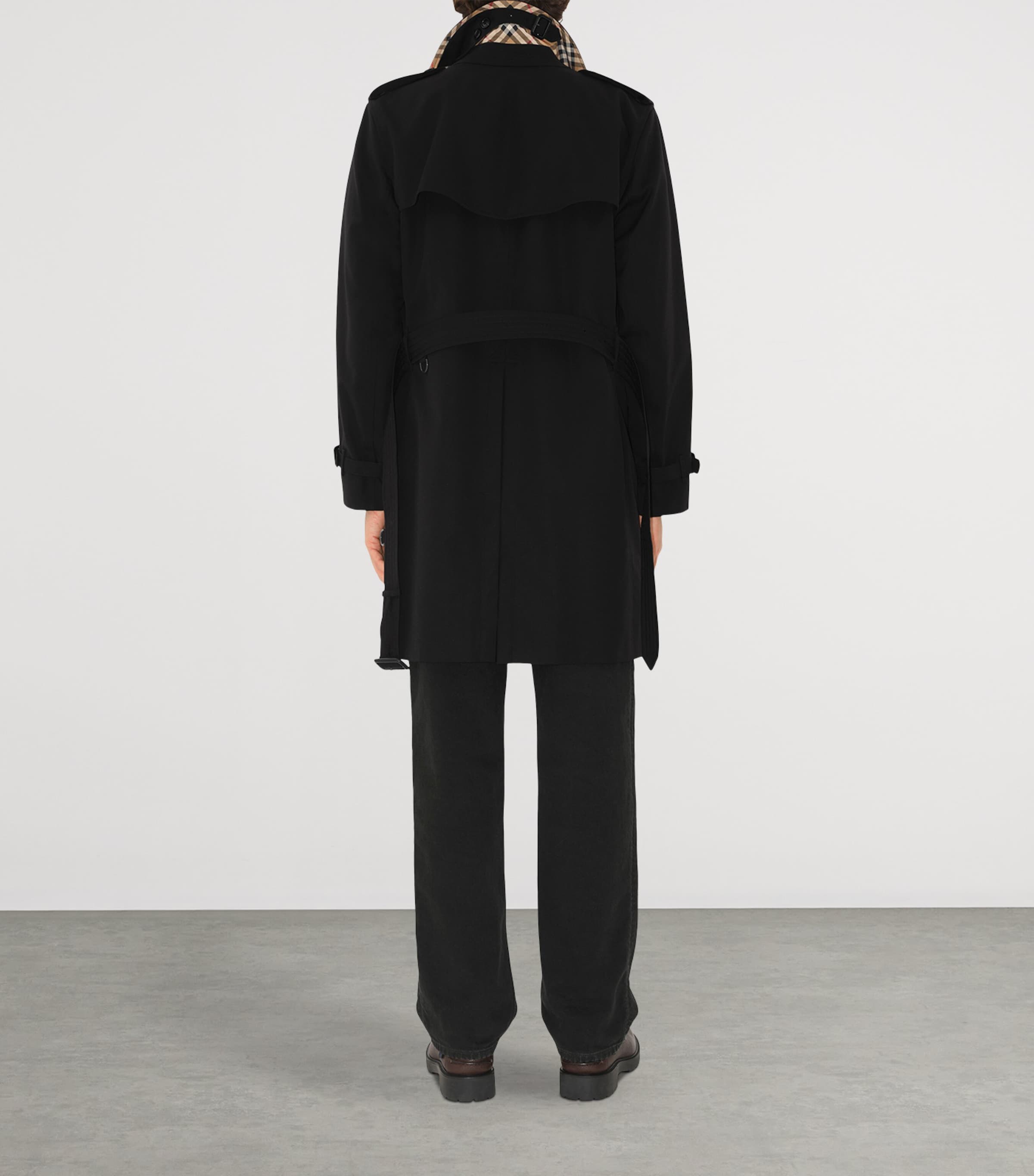 Burberry Mens Mid-Length Kensington Heritage Trench Coat Black Image 4
