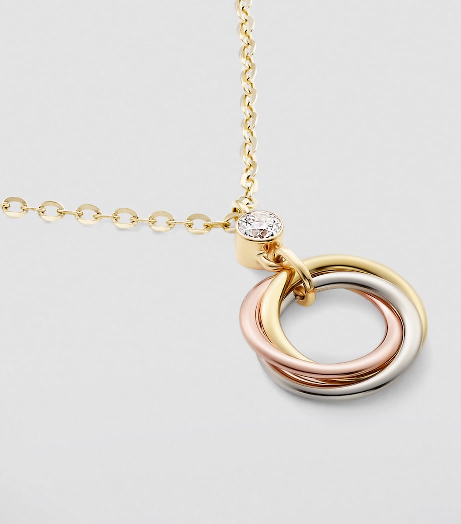 Mixed Gold and Diamond Trinity Necklace MIXED GOLD Image 7