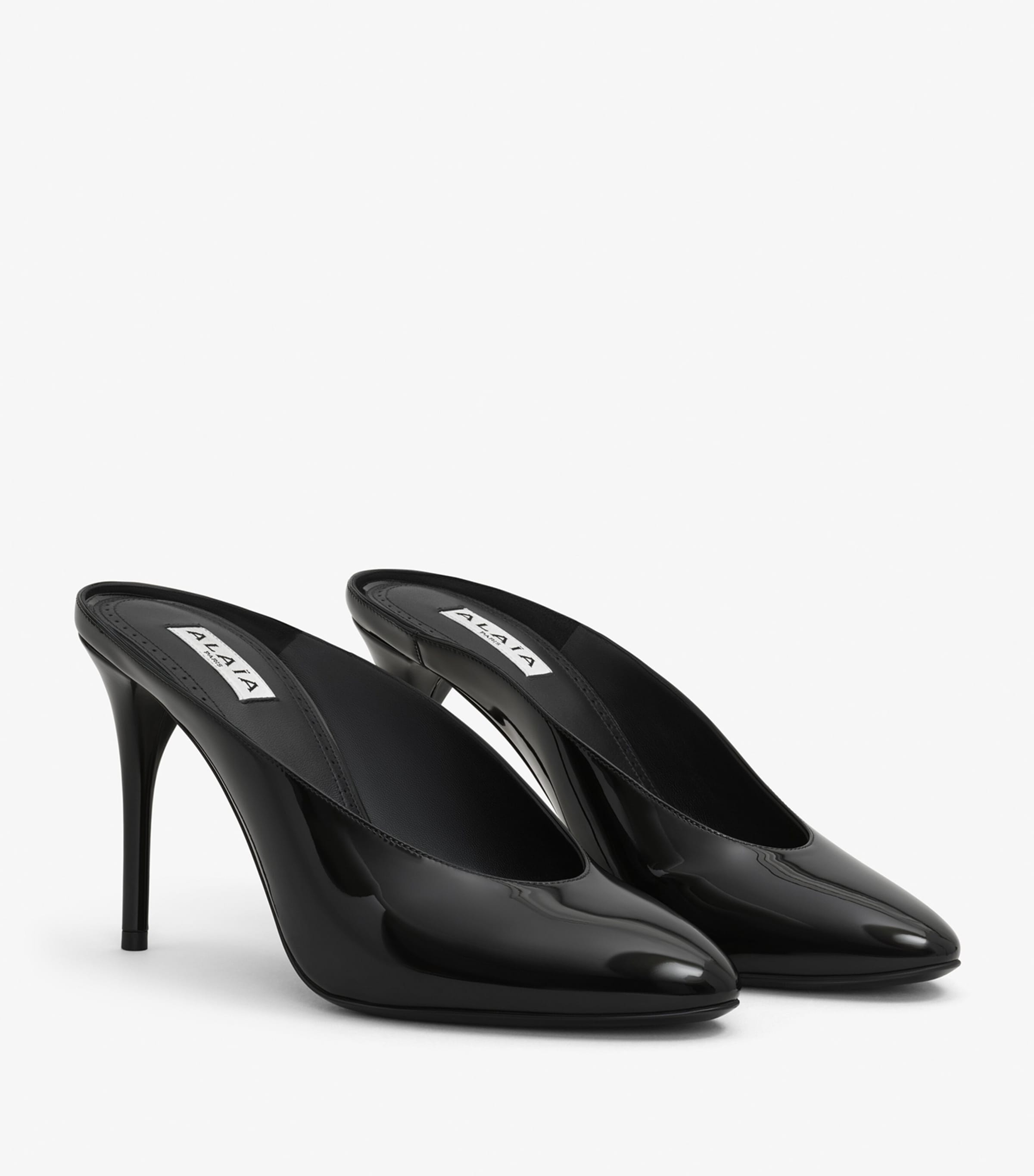 Patent Leather Decollete Mules 90 NOIR Image 3