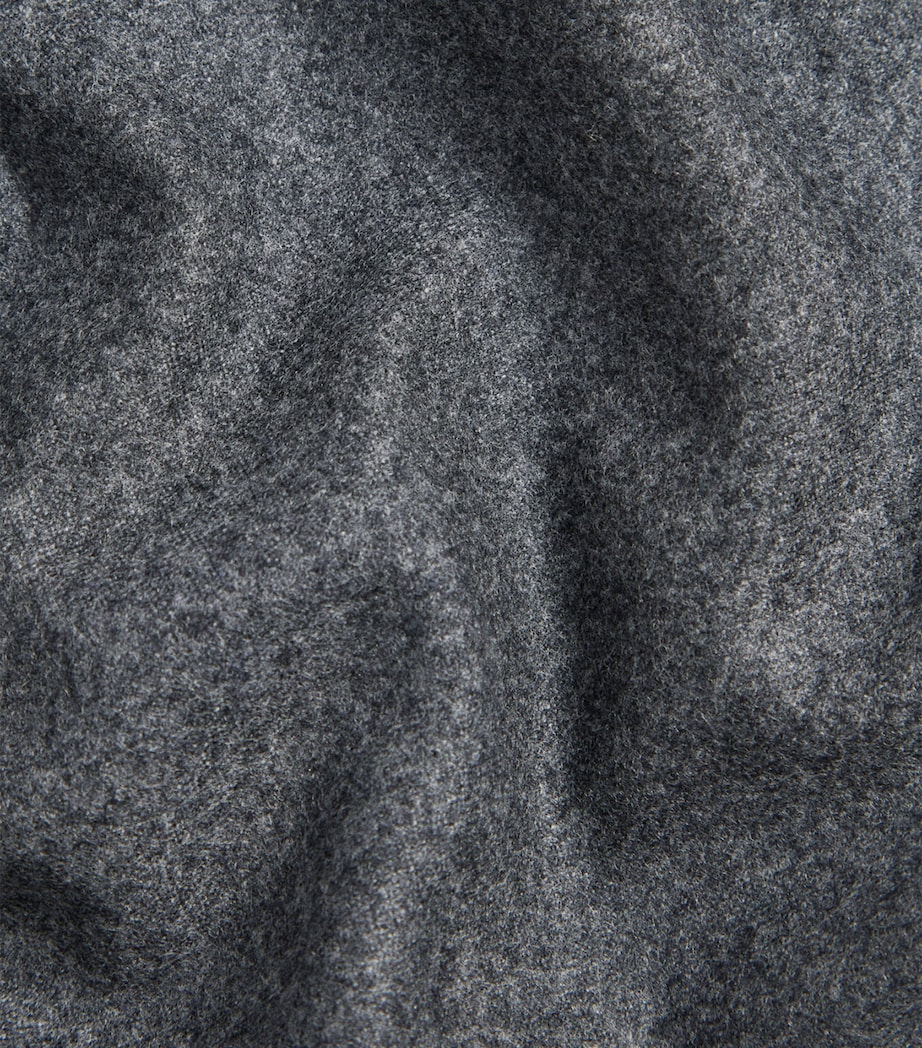 Wool-Cashmere Flannel Pleated Trousers 035MID GREY MELANGE Image 7