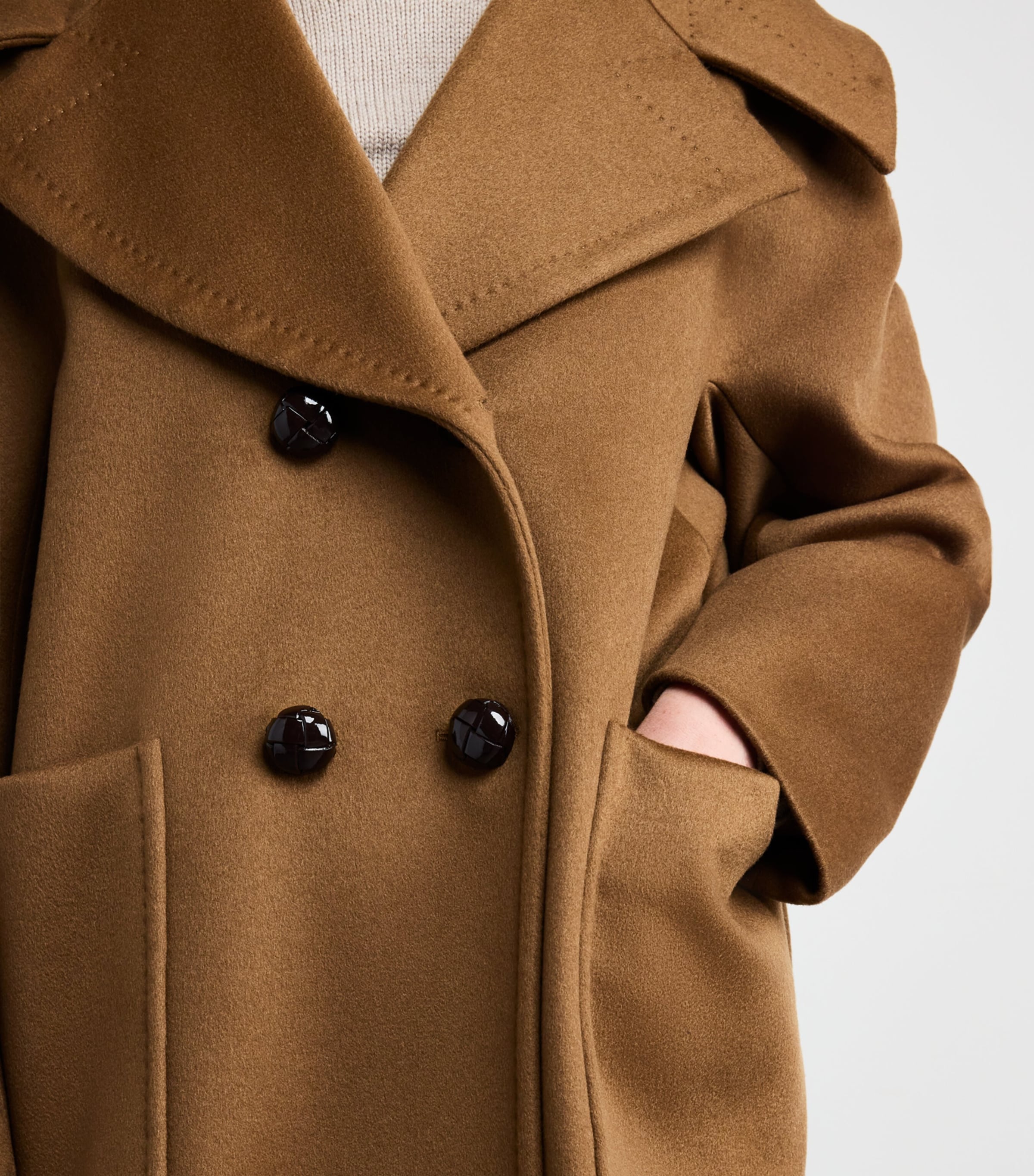 Cashmere Atelier Pea Coat CAMEL Image 6
