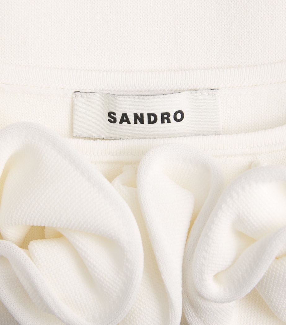 Sandro Paris Womens Knitted Floral Tank Top White Image 6