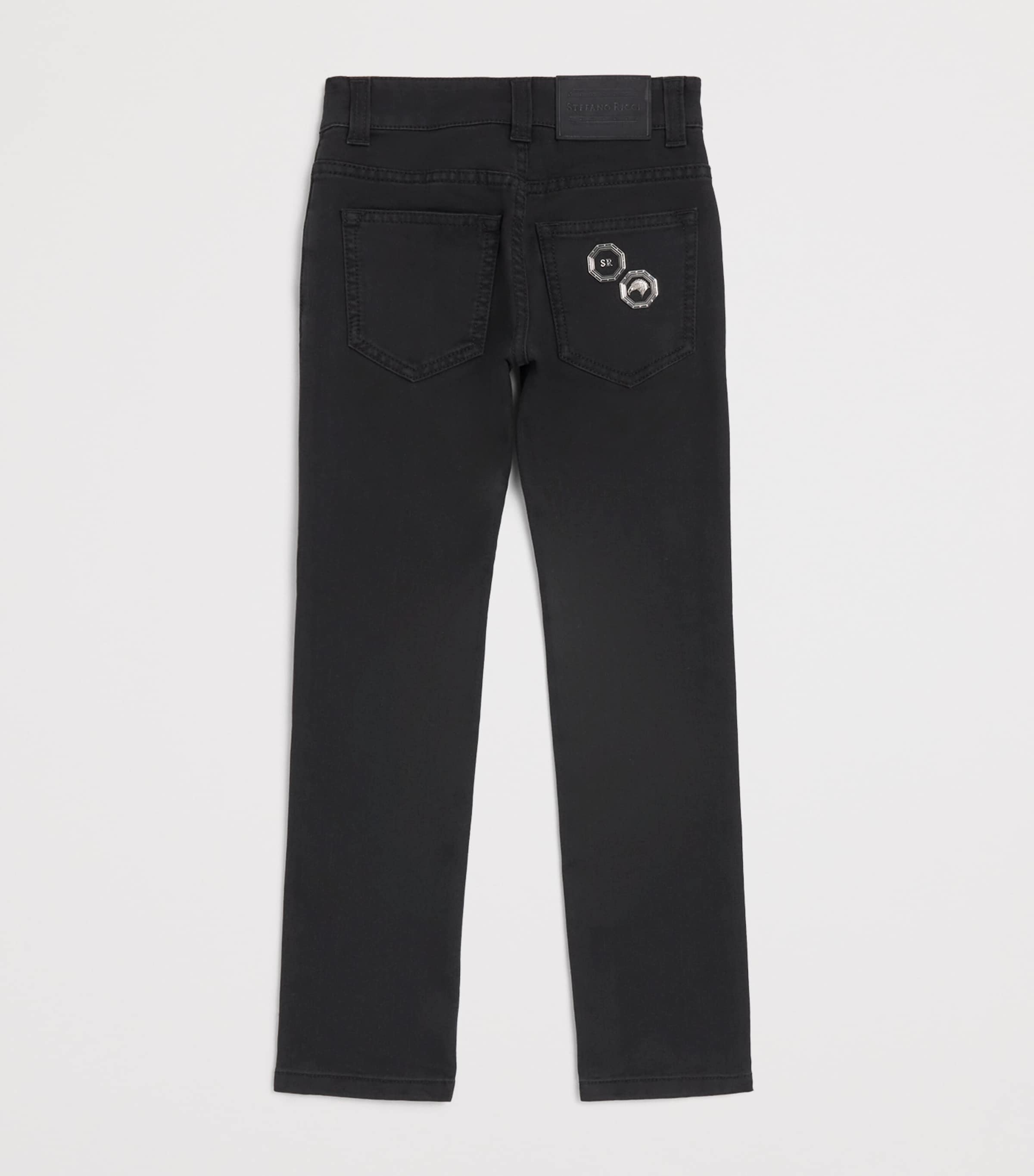 Stefano Ricci Kids Stretch Cotton Chinos (6-16 Years) C. Blk Drk Wash Image 2