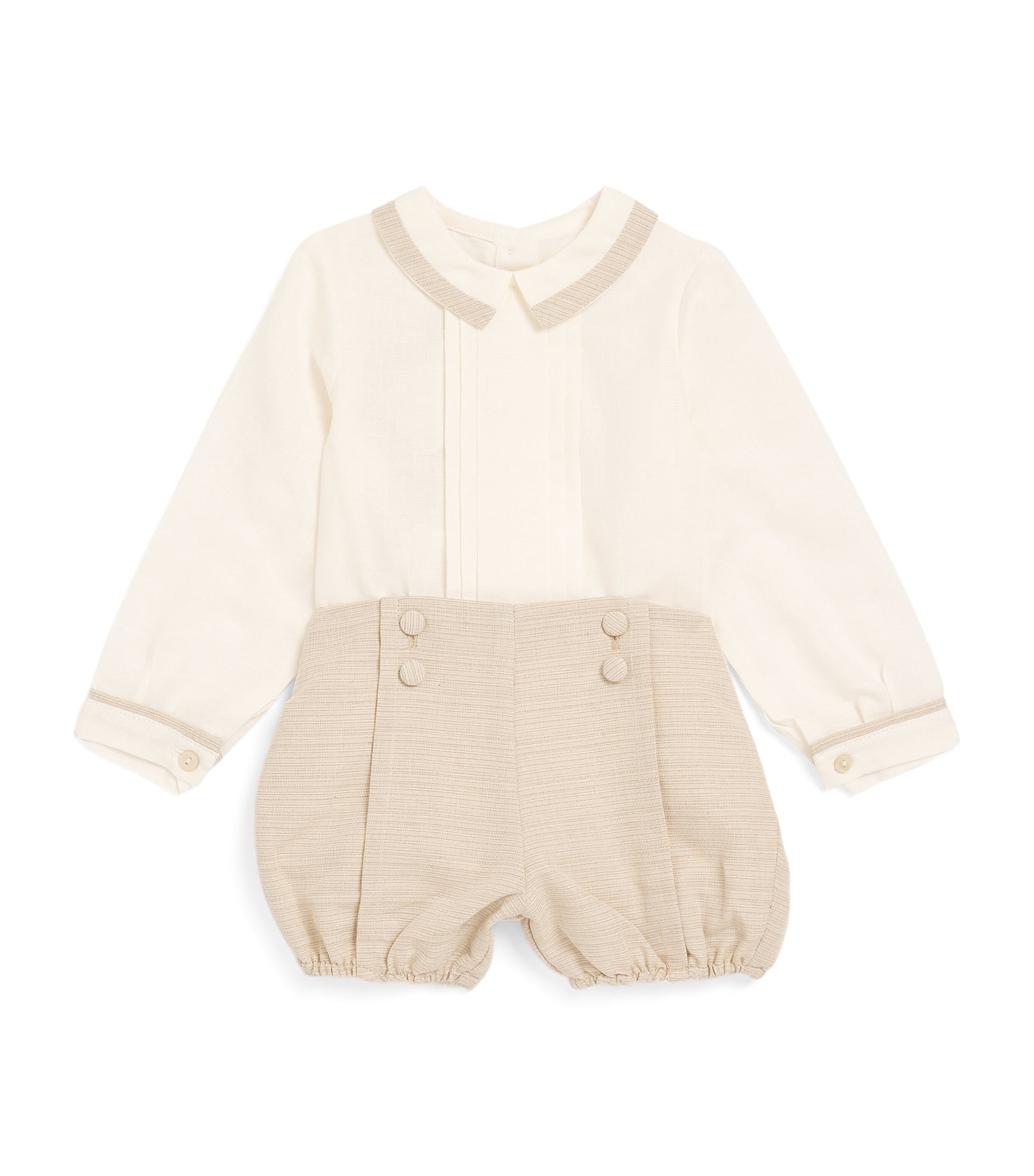 Pepa London Linen Celebration Shirt And Shorts Set In Sand