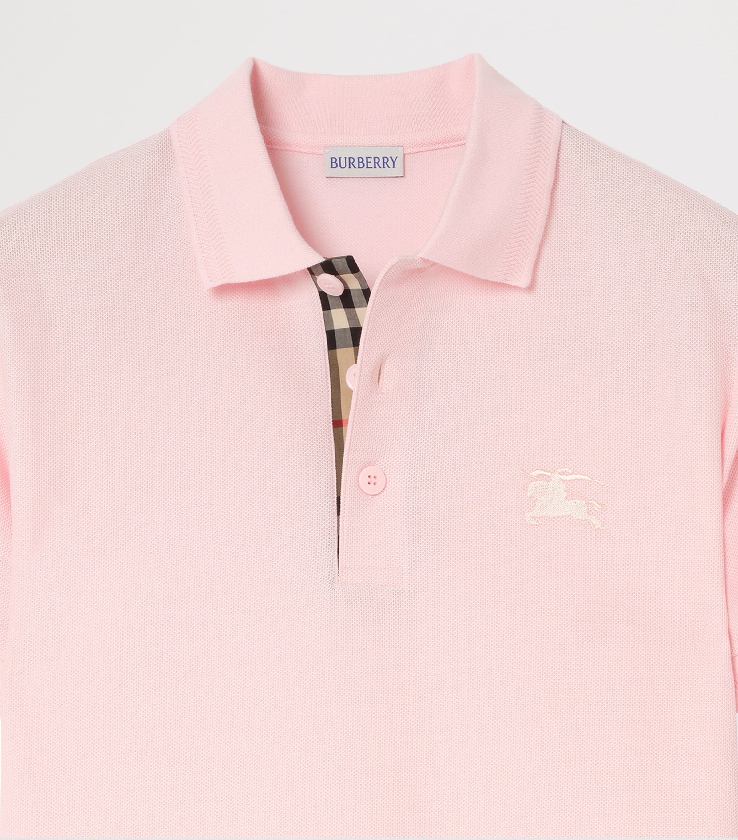 Burberry Mens Cotton Polo Shirt Mallow Pink Image 4