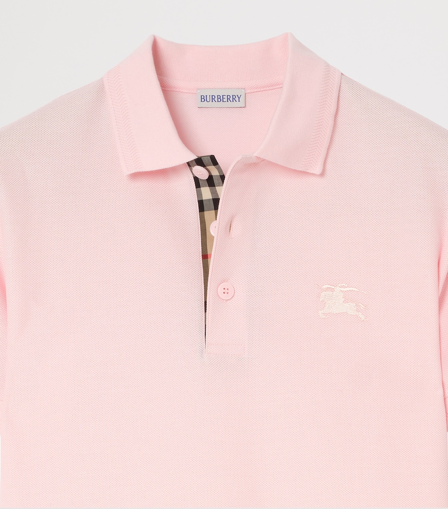 Burberry Mens Cotton Polo Shirt Mallow Pink Image 4