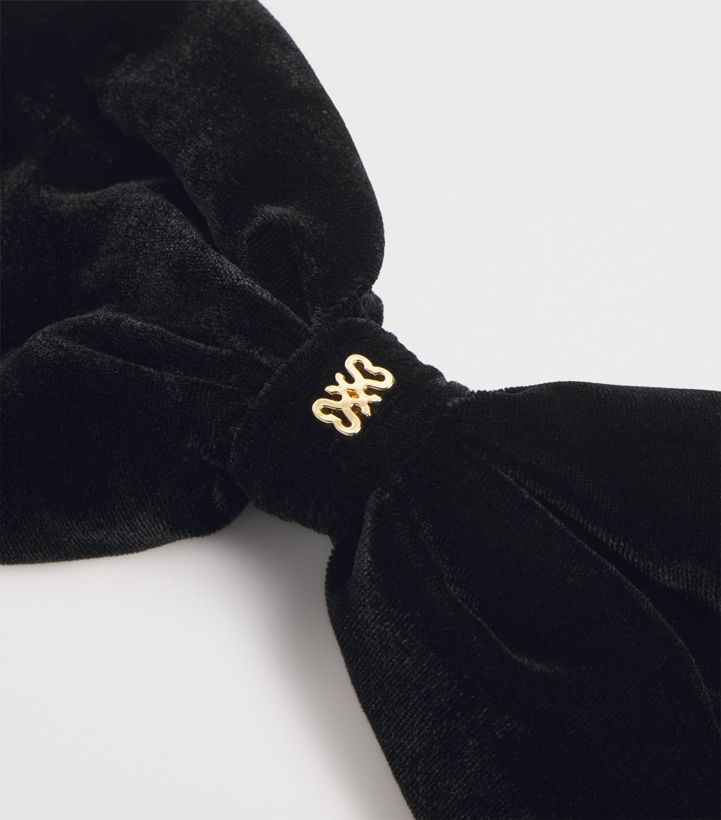Velvet Bow Hair Clip BLACK Image 3