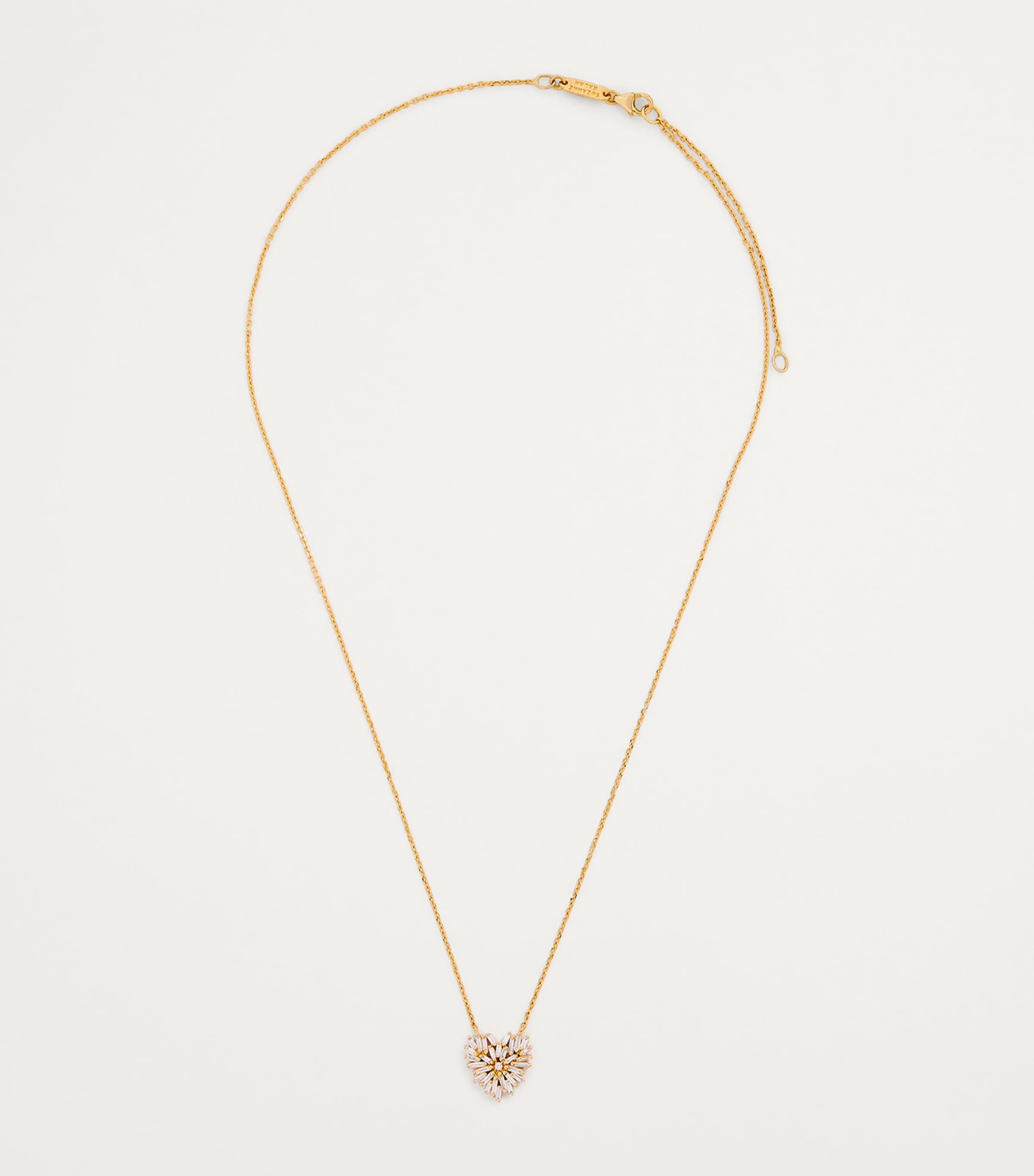 Suzanne Kalan Yellow Gold and Diamond Small Heart Pendant Necklace Yg/wd Image 3