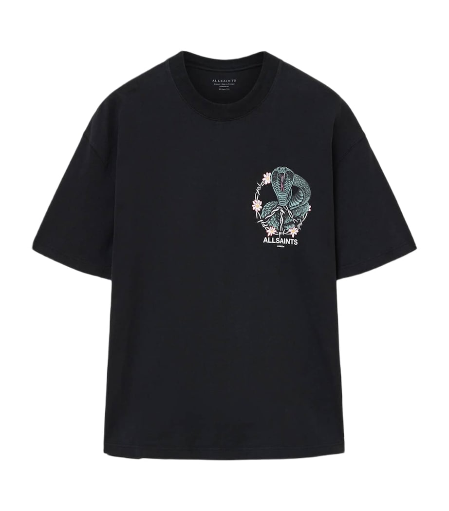 Organic Cotton Snakebite T-Shirt WASHED BLACK Image 1