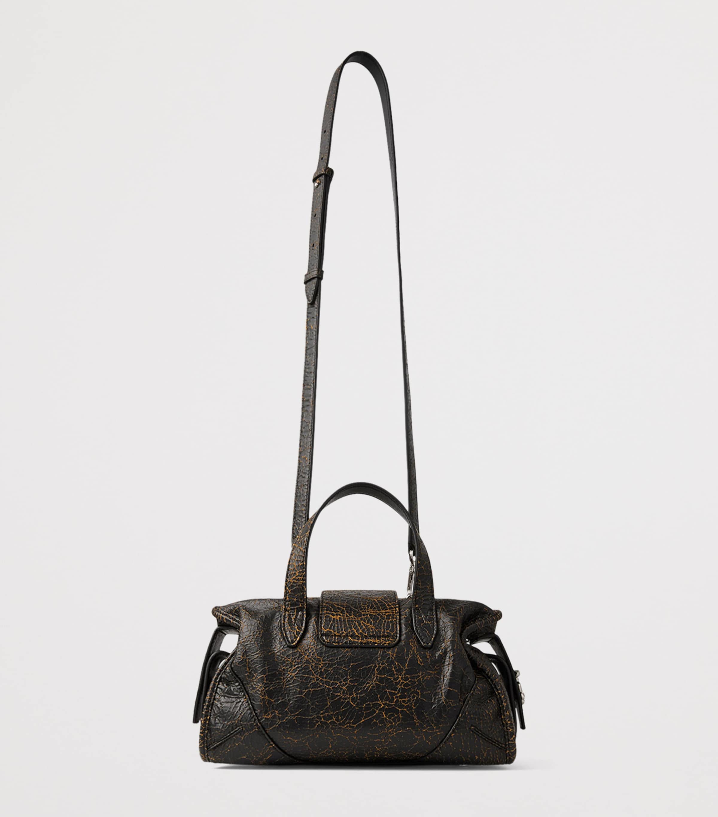 Jimmy Choo Barfilo Cracked Leather Bag Black/toffee/silver Image 2