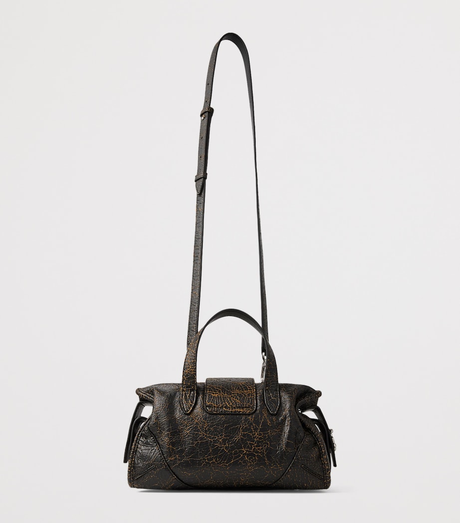 Jimmy Choo Barfilo Cracked Leather Bag Black/toffee/silver Image 2
