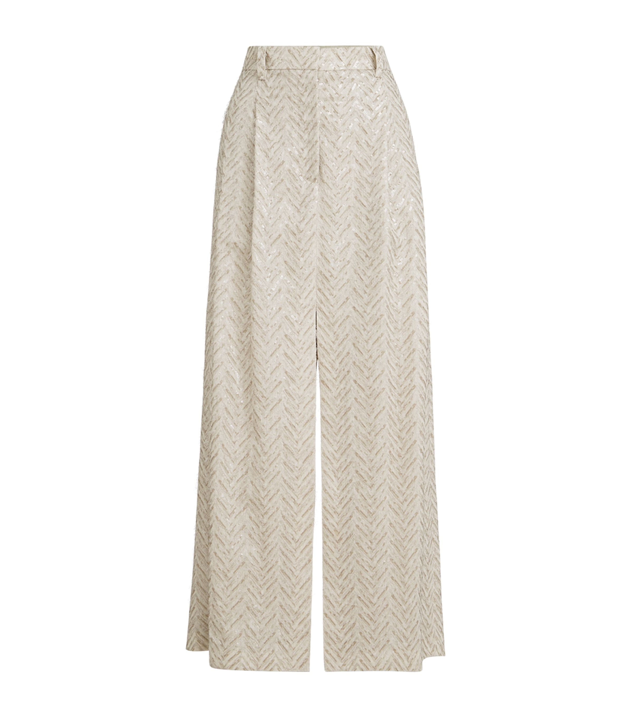 Brunello Cucinelli Womens Linen Sequinned Maxi Skirt Image 1