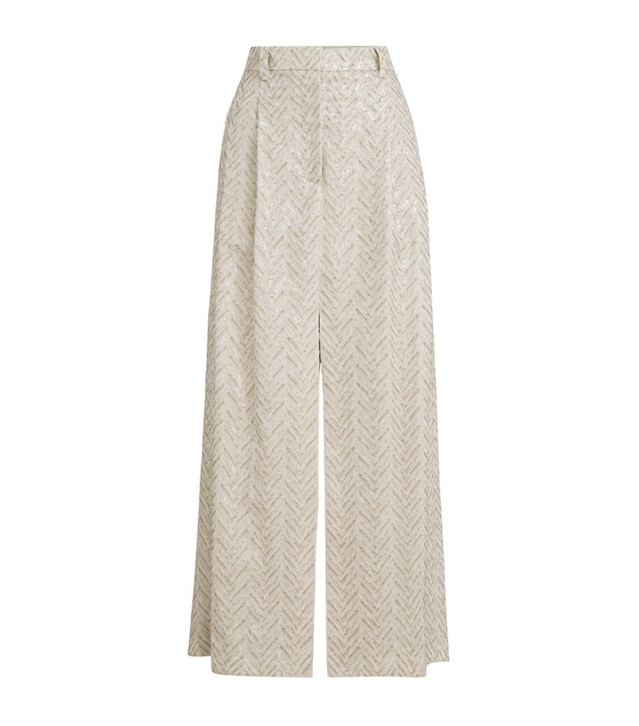Brunello Cucinelli Womens Linen Sequinned Maxi Skirt Image 1