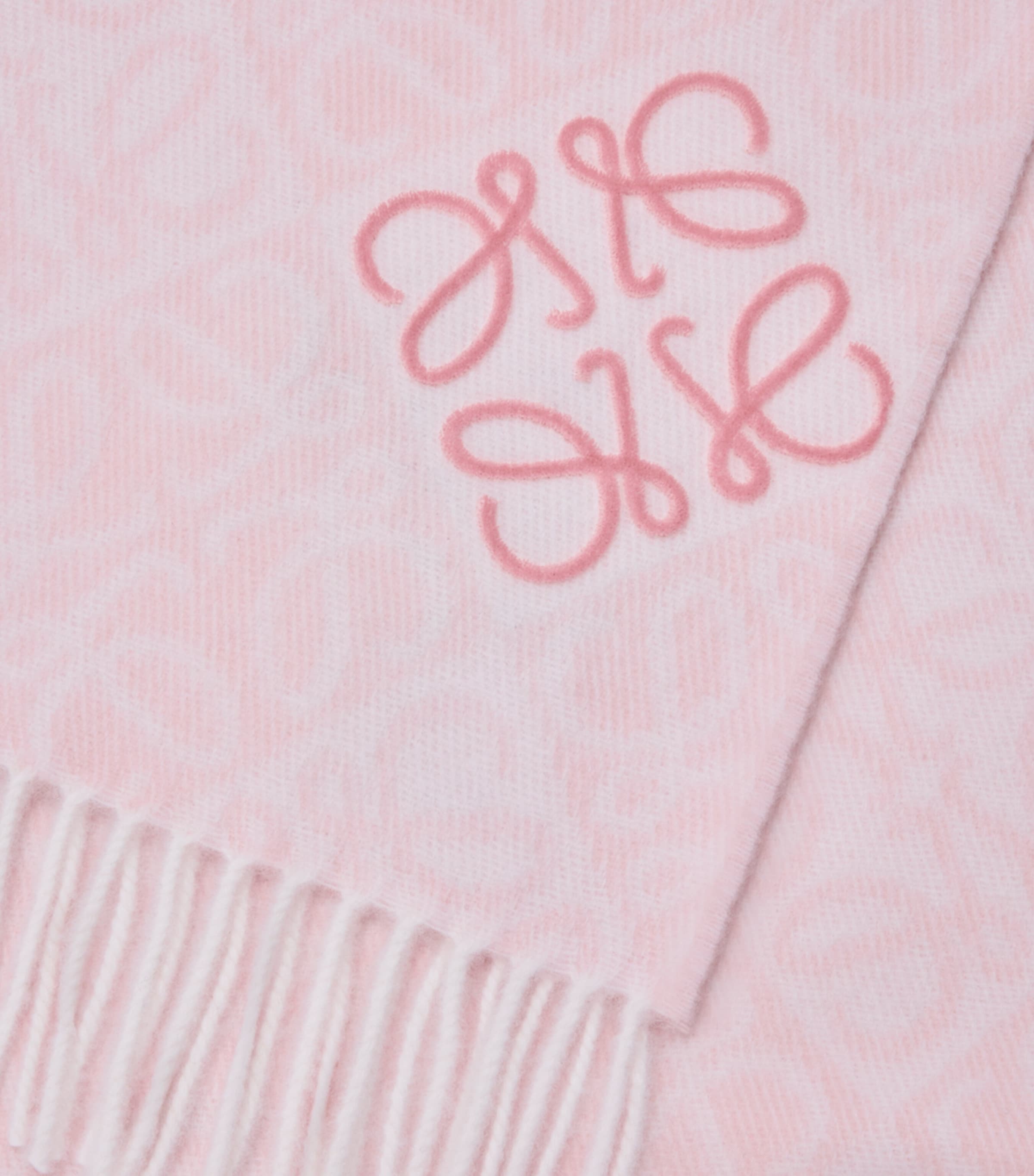 LOEWE Wool-Cashmere Anagram Scarf Soft Pink Image 3