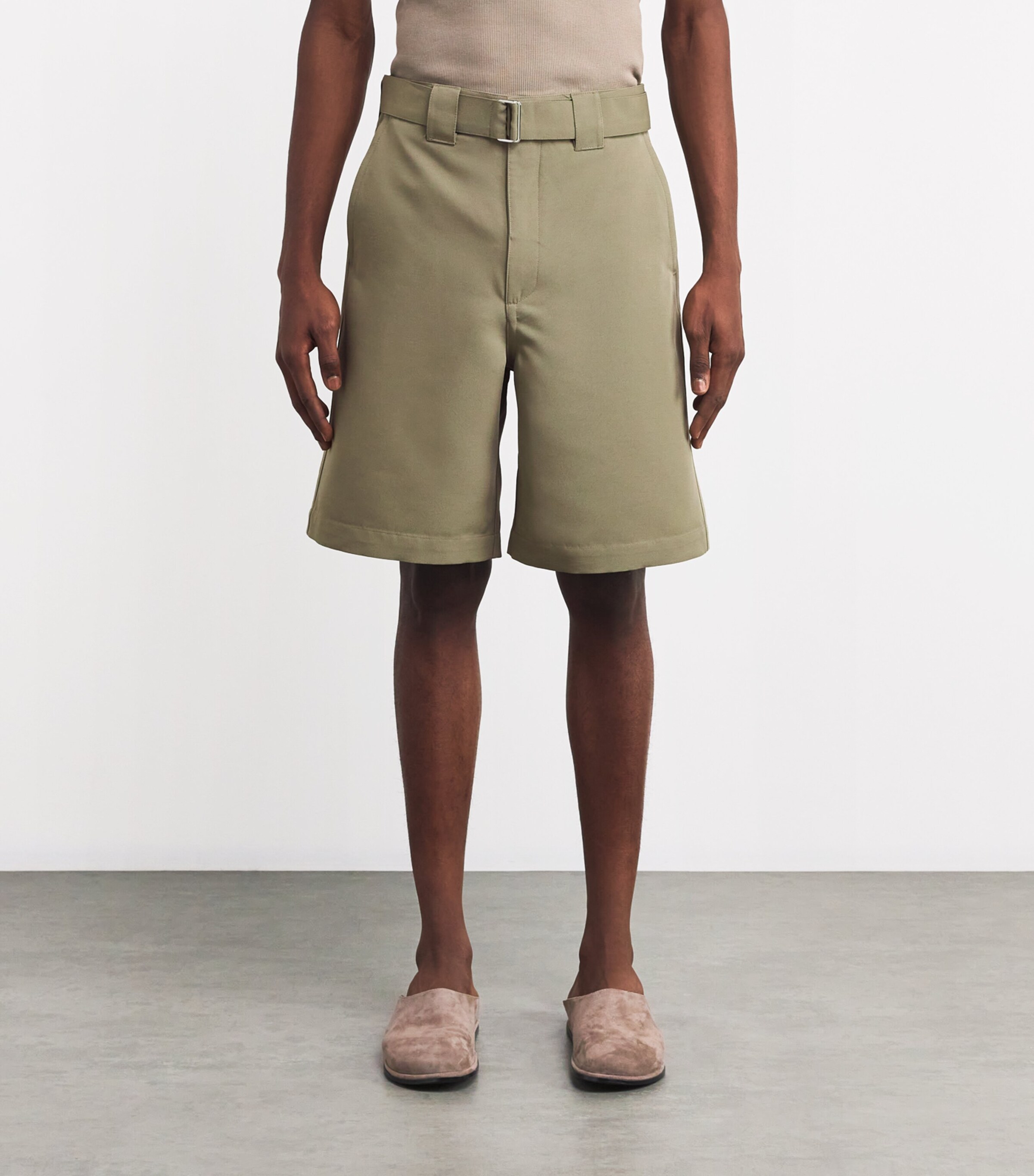 Cotton Utility Shorts 343 SAGE Image 3