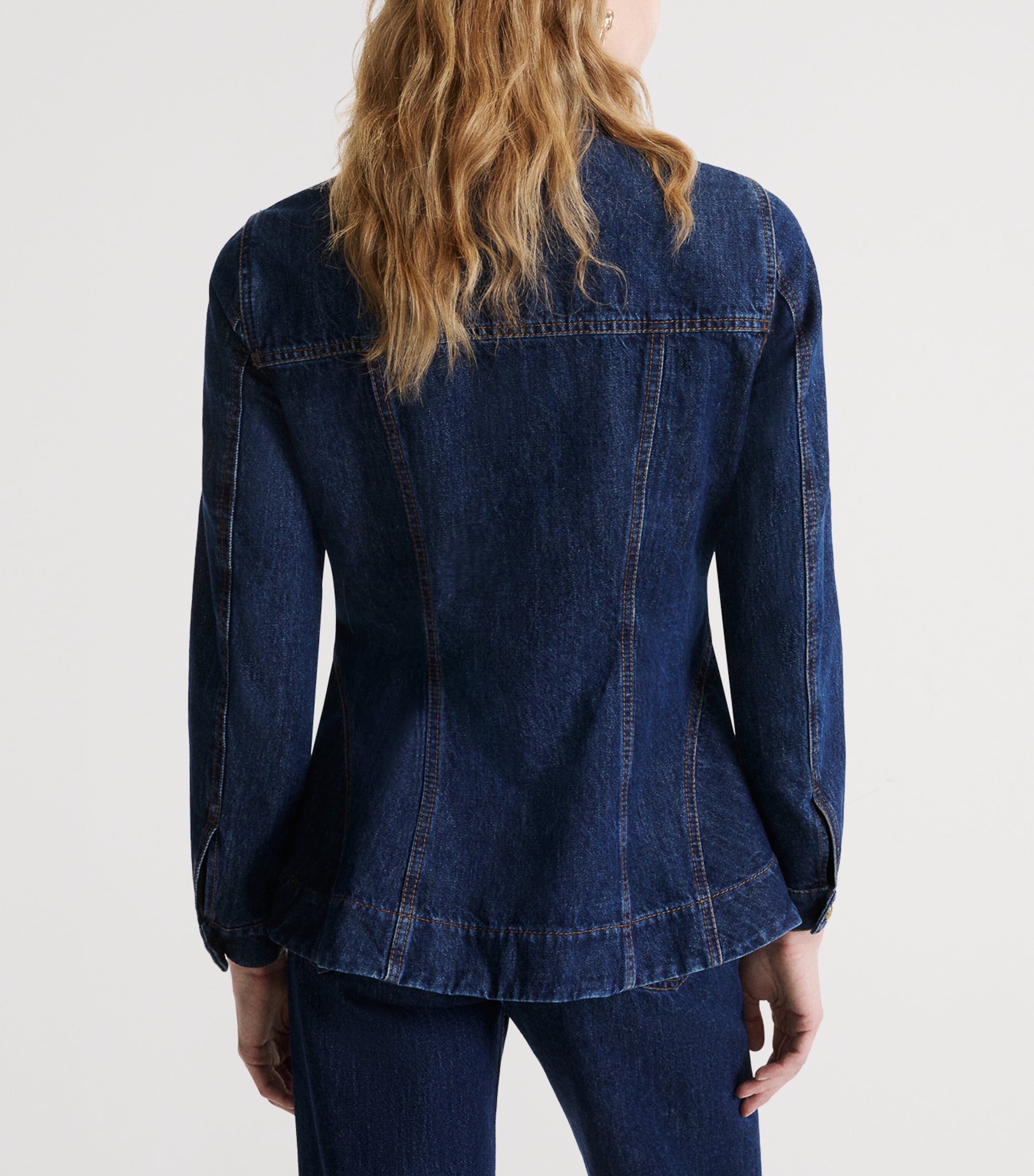 Marella Womens Hourglass Denim Jacket Blue Jeans Image 3