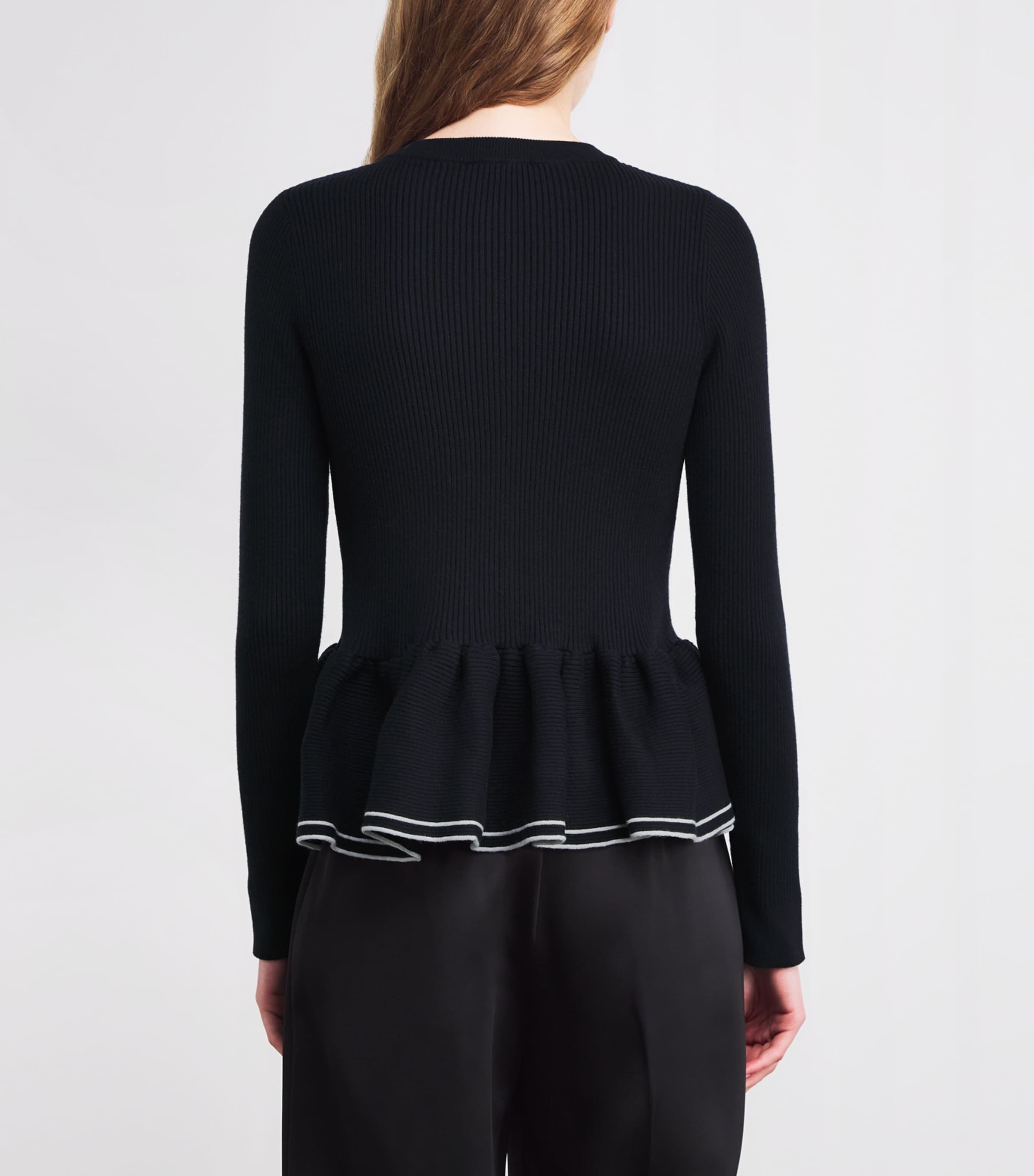 Peplum-Hem Cardigan NAVY Image 4