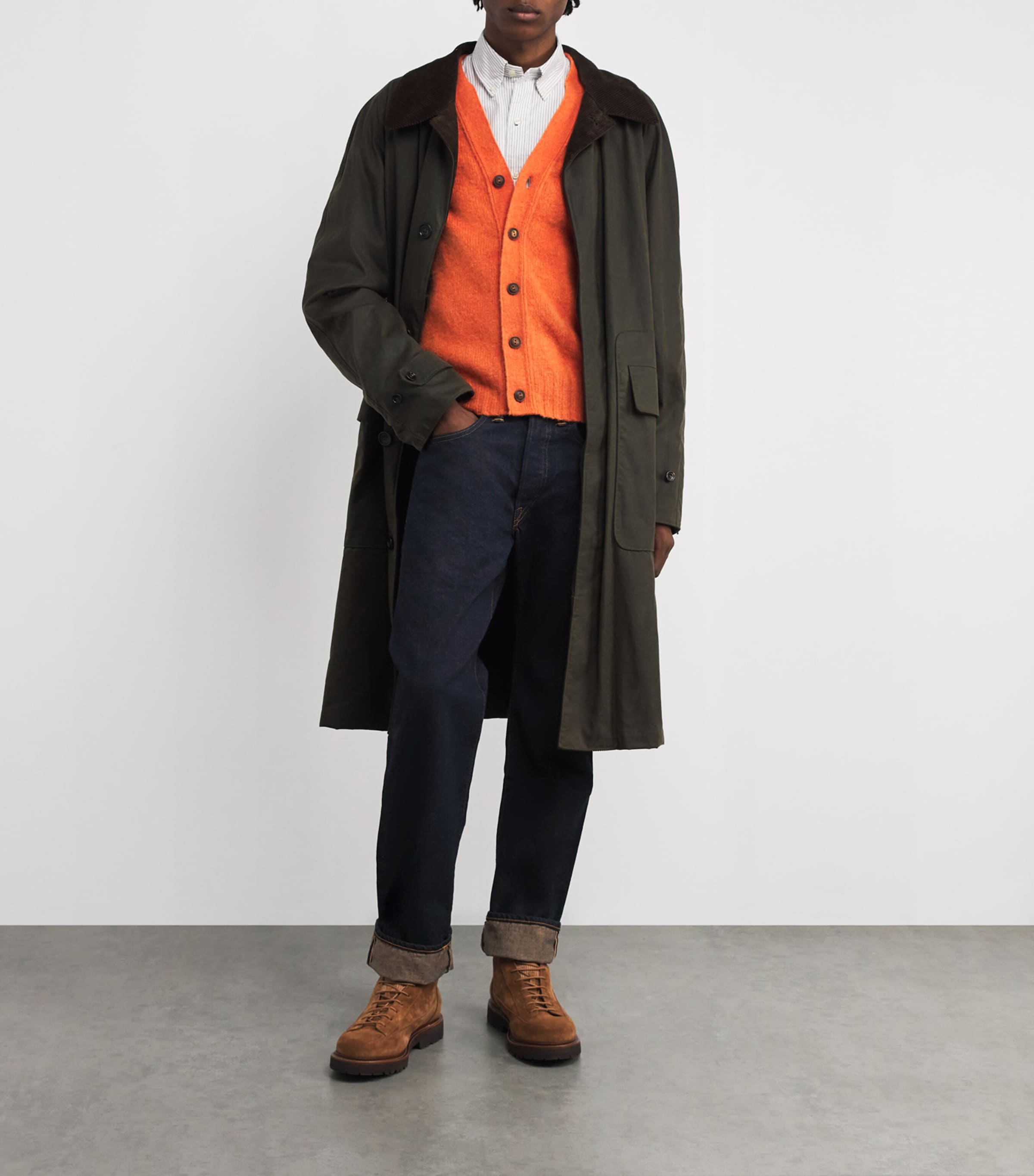 Double RL Selvedge Once-Washed Straight Jeans BLUE Image 2