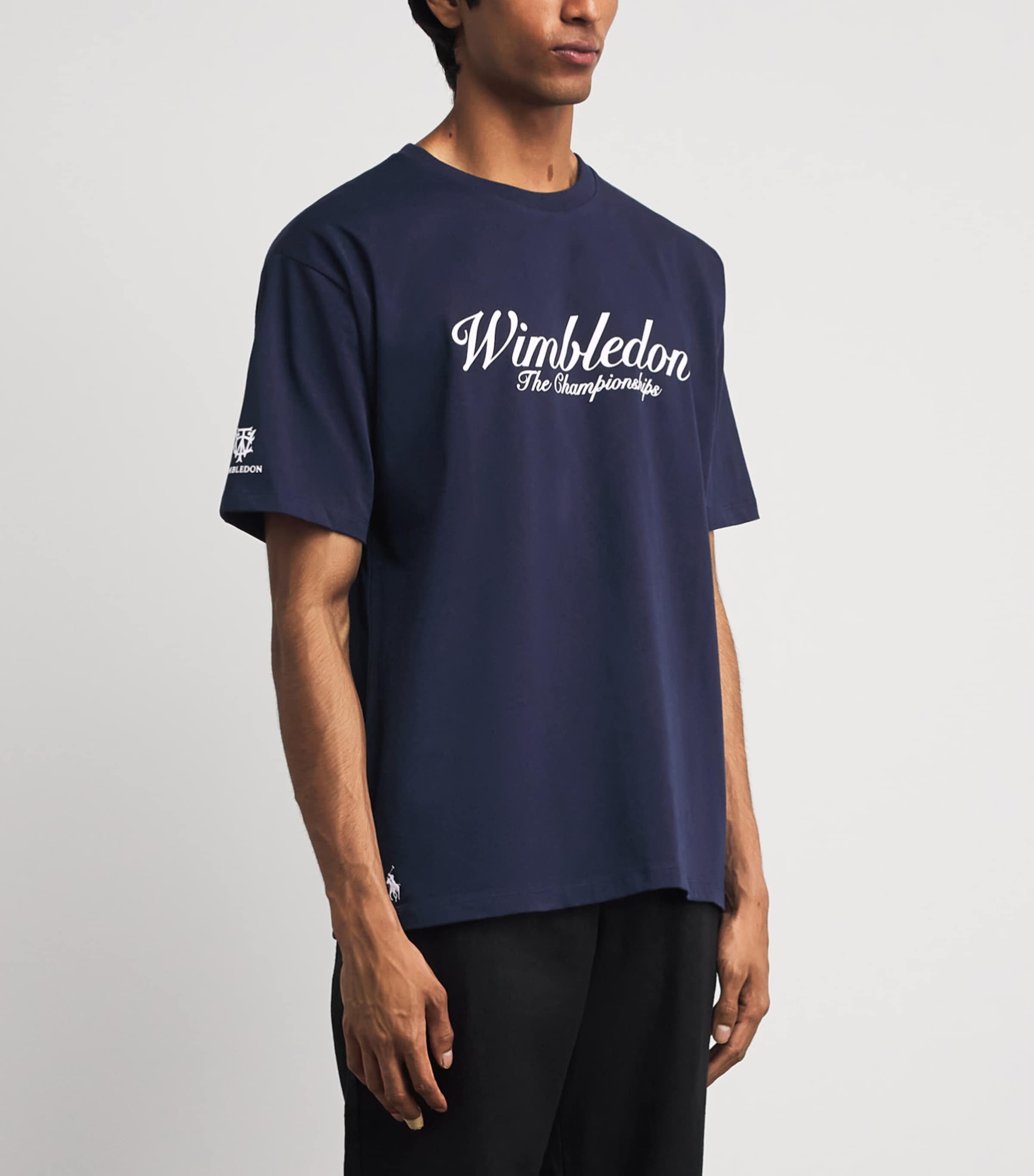 Polo Ralph Lauren Mens x Wimbledon Cotton Script T-Shirt Refined Navy Image 4
