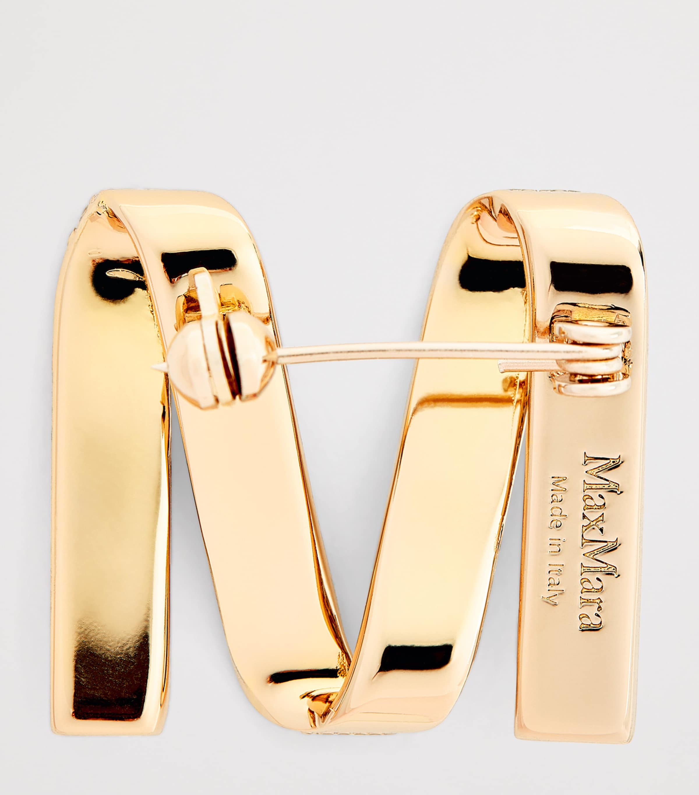 Embellished ‘M’ Brooch BRONZE Image 3