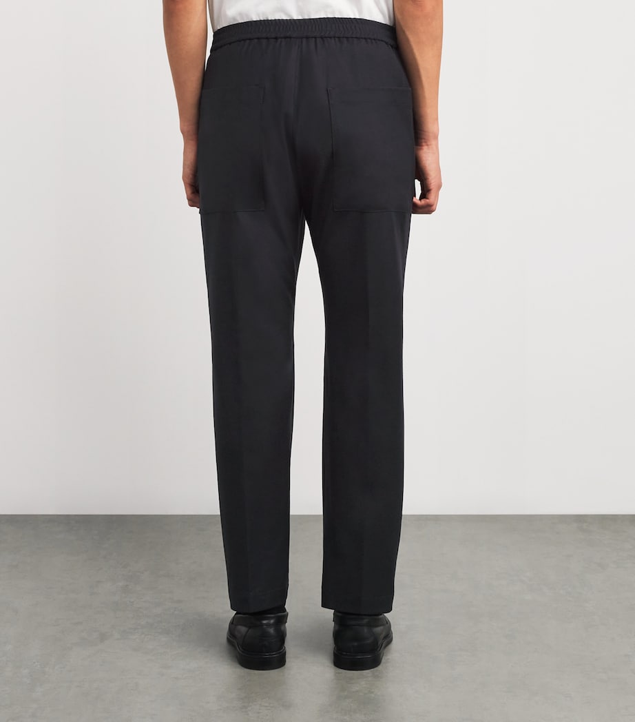 Virgin Wool Drawstring Trousers 170 NAVY Image 4