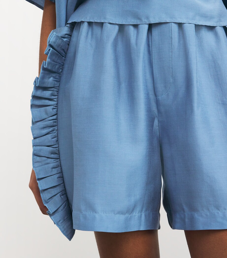 Lyocell-Silk Frilled Cali Shorts 5050 LOBELIA Image 6