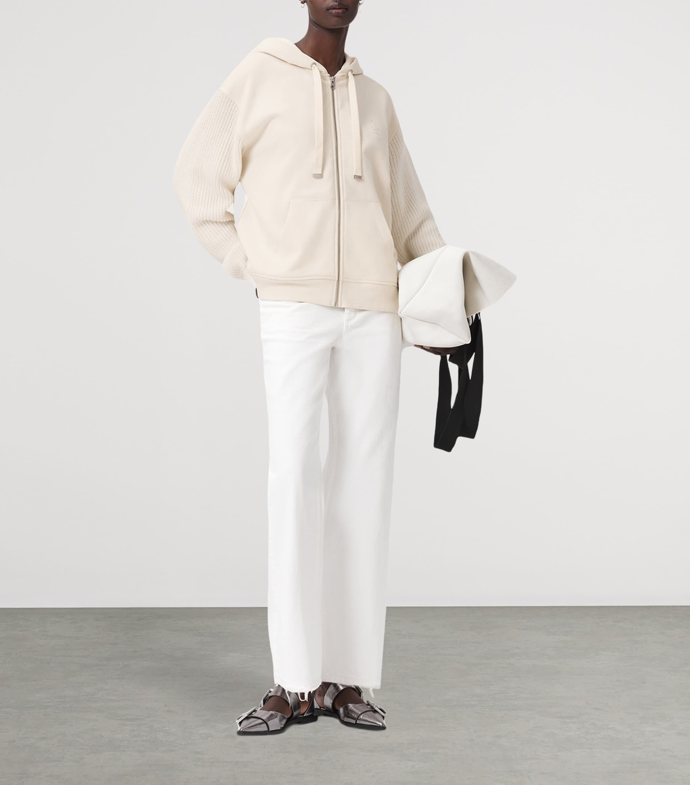 Amphie Knit Hoodie TOFU WHITE Image 3