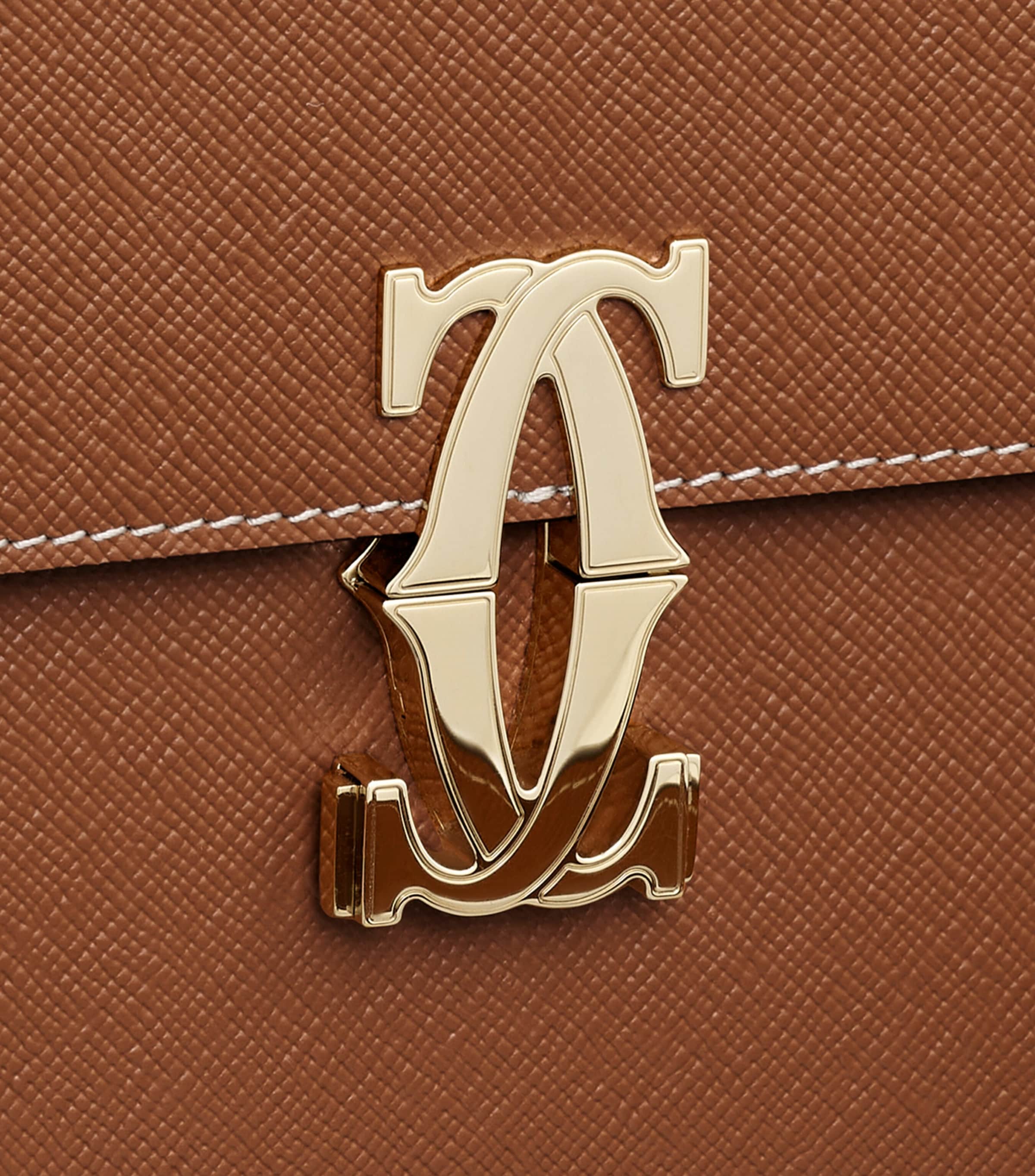 Mini Calfskin Cartier C de Cartier Shoulder Bag CARAMEL Image 7