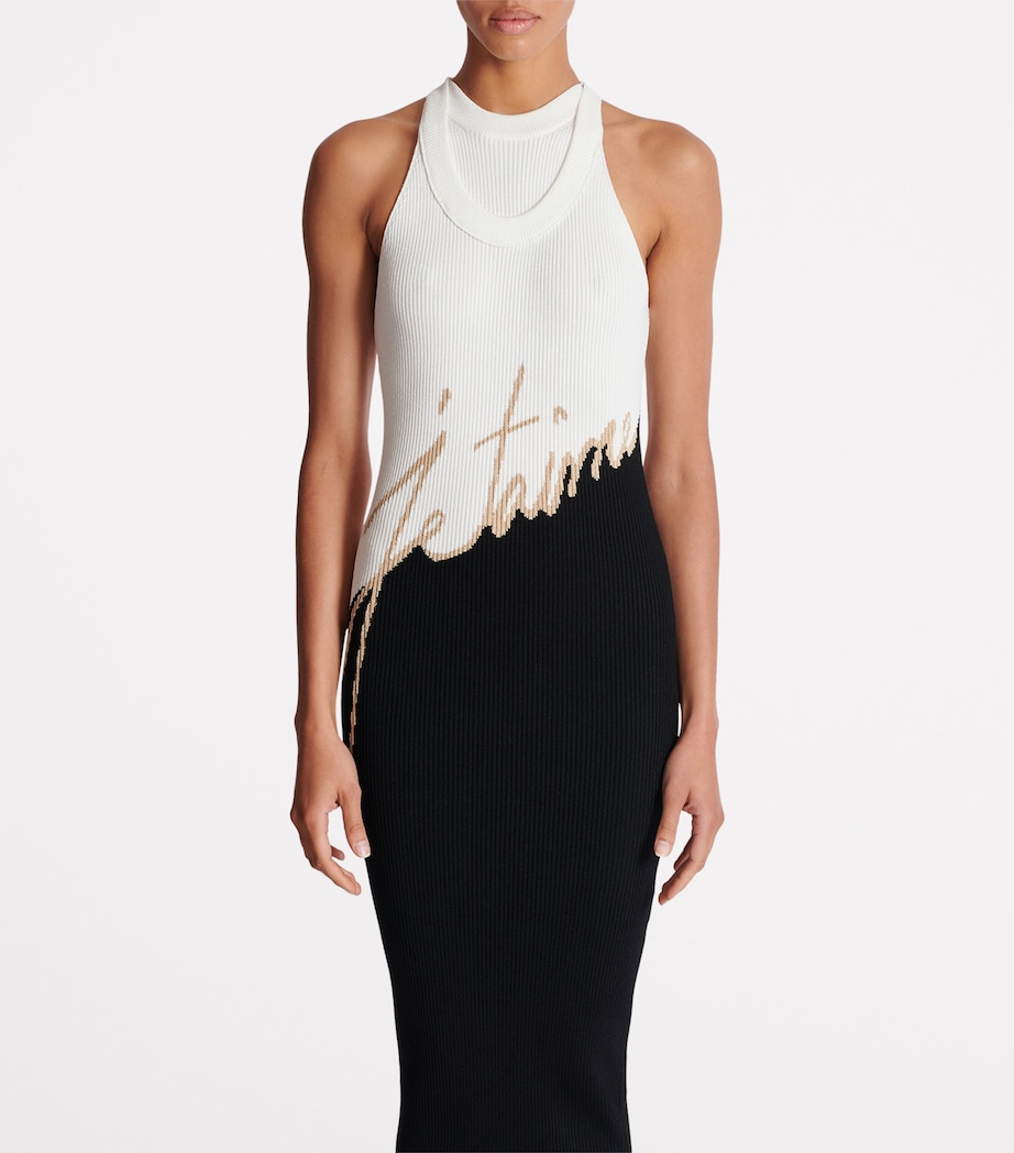 Jacquard Love Letter Maxi Dress EMY NOIR/NUDE/BLANC Image 5