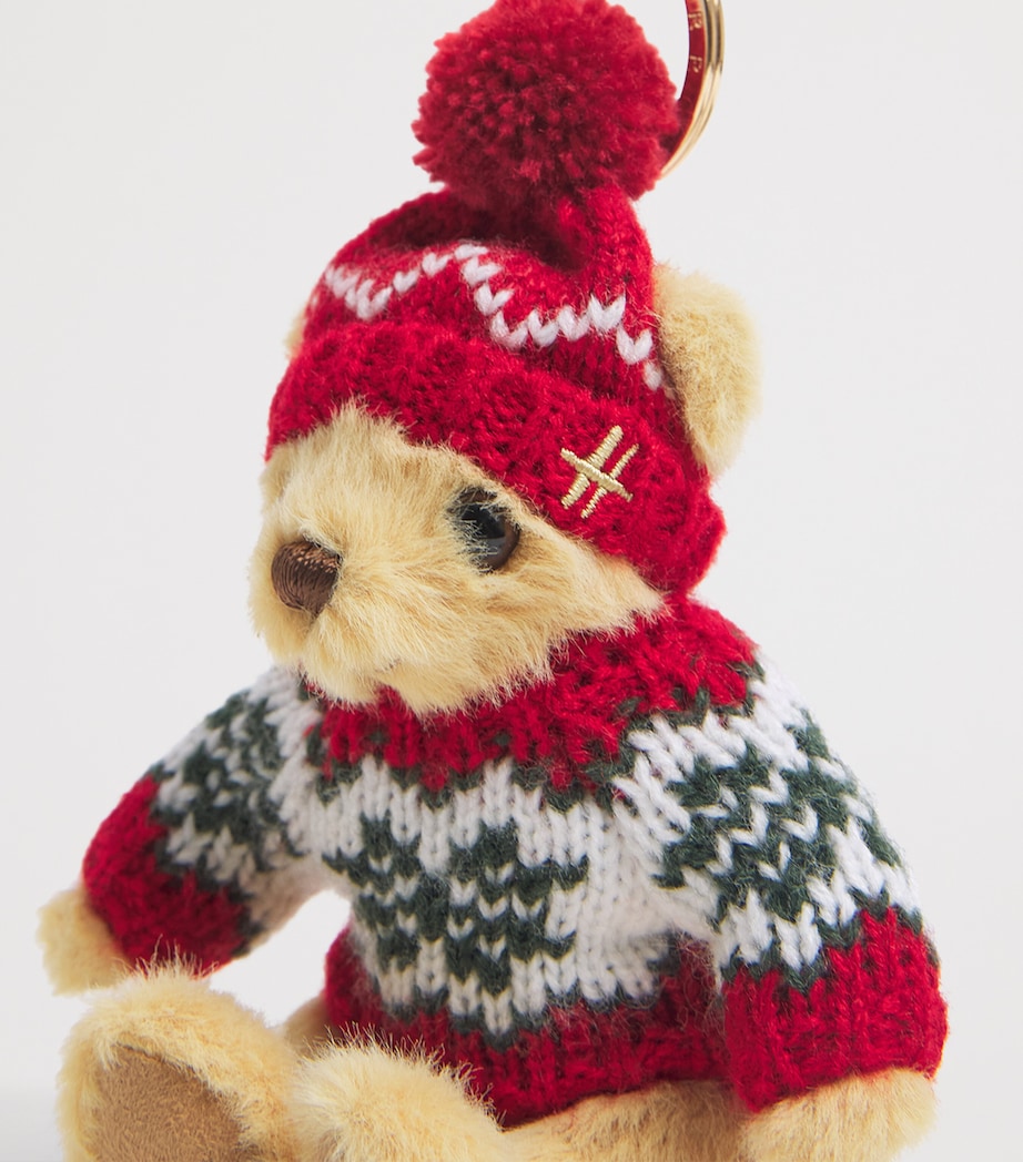 Harrods Christmas Bear Keyring Green Image 2
