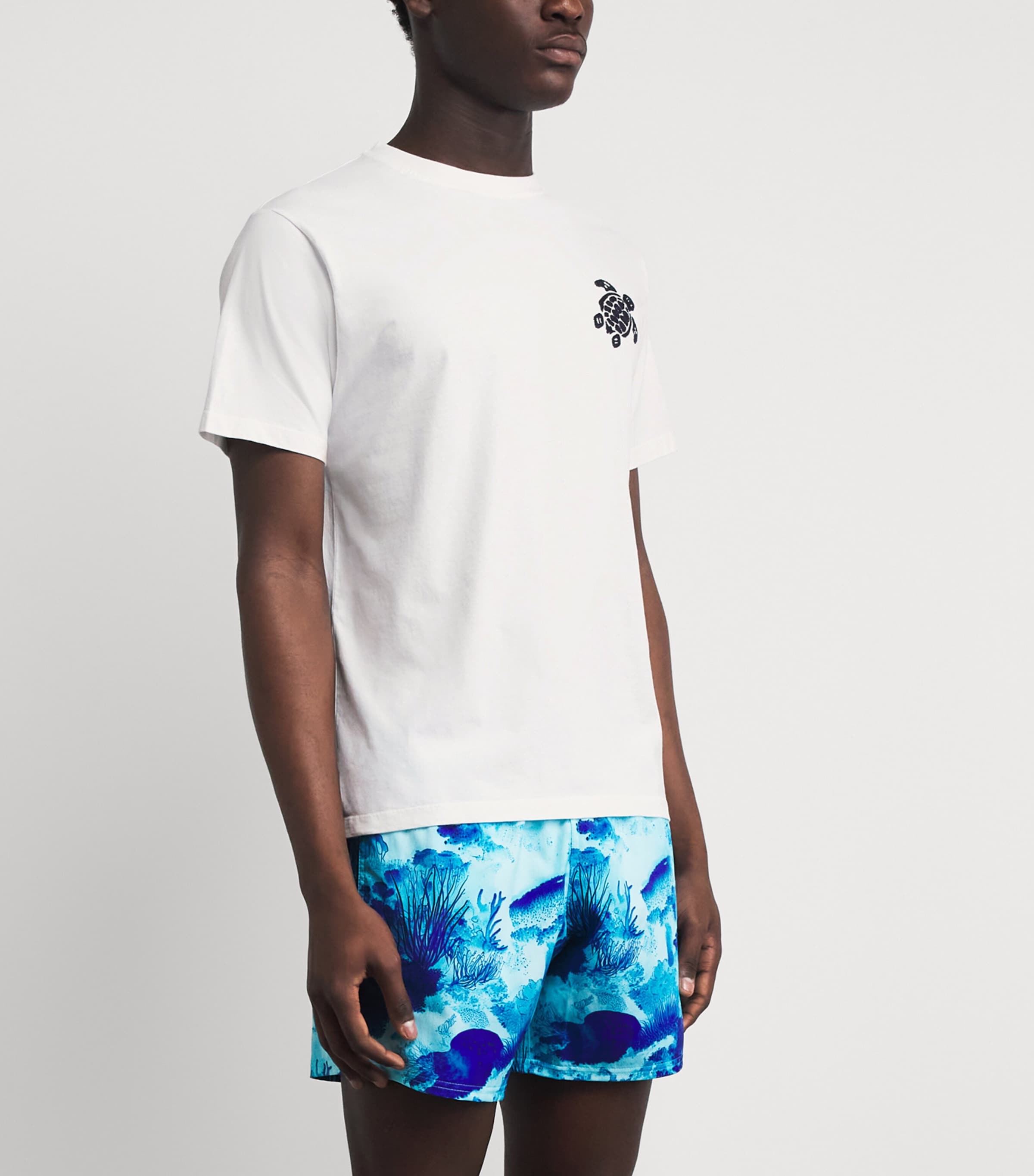 Vilebrequin Mens Organic Cotton Turtle T-Shirt Blanc Image 4