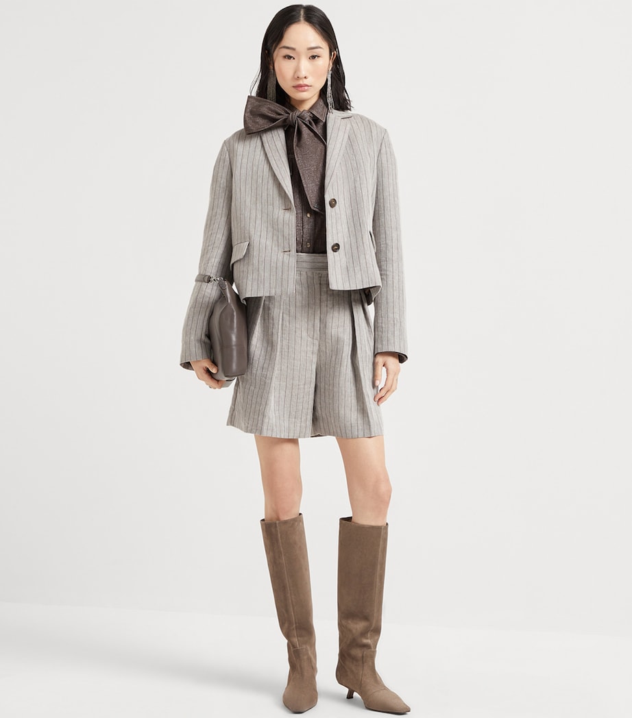 Techno Linen Stripe Shorts C241 Image 3