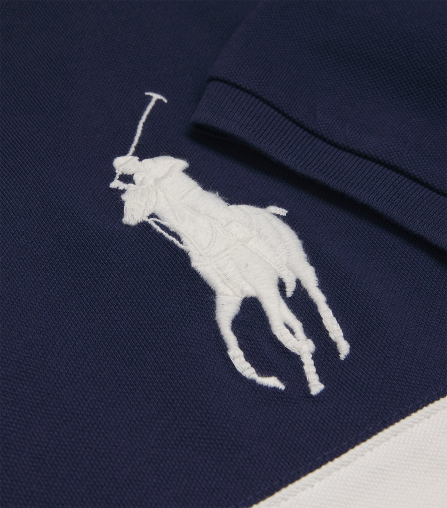 Cotton Big Polo Pony Polo Shirt NAVY Image 5