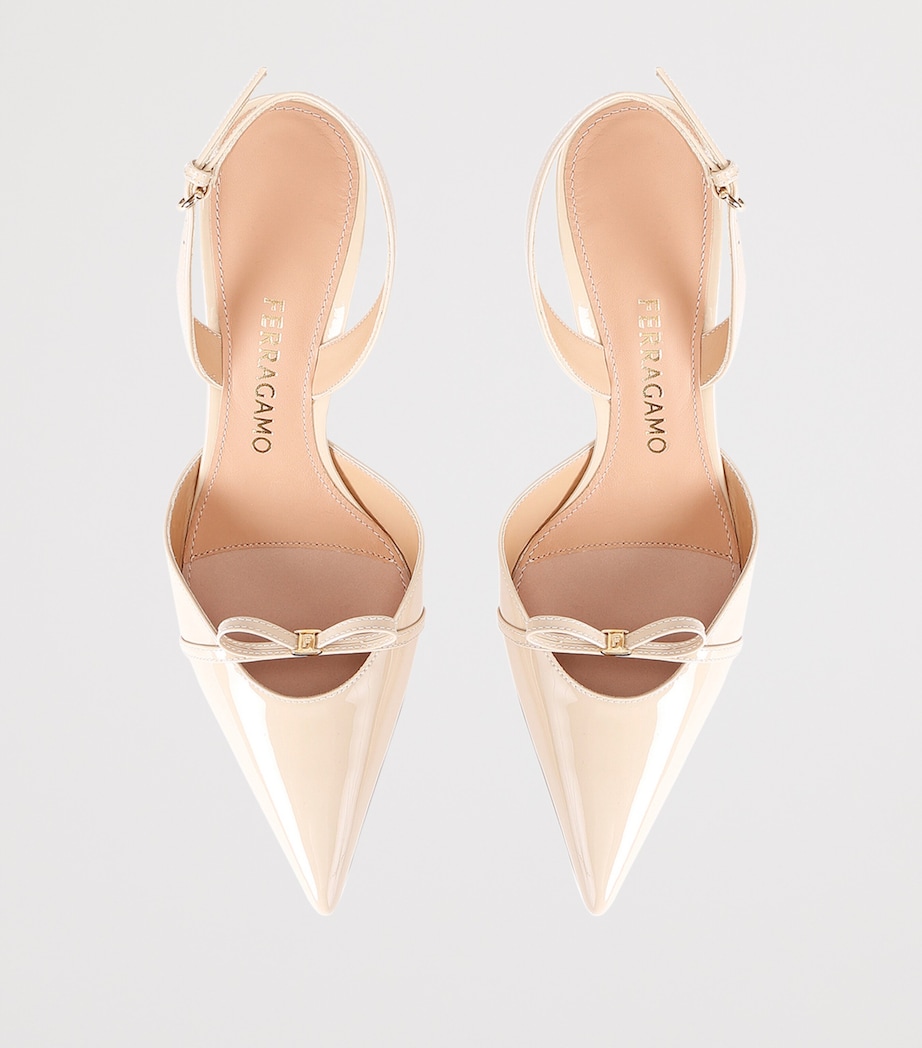 Leather Gylla Slingback Heels 70 BEIGE Image 4