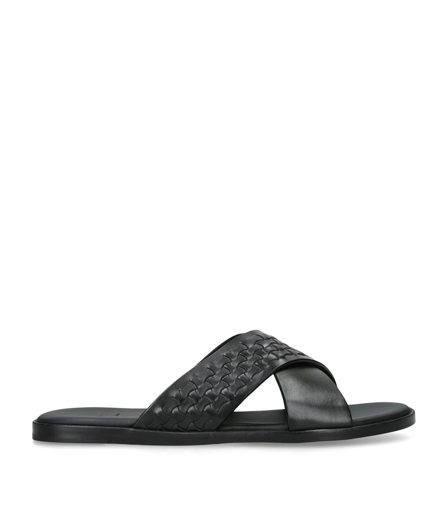 Magnanni Woven Leather Cross Sandals Black Image 1