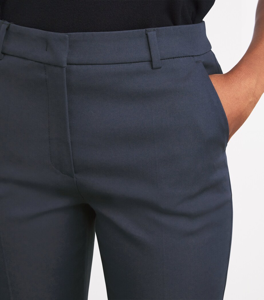 Weekend Max Mara Womens Stretch-Cotton Cigarette Trousers Navy Image 6